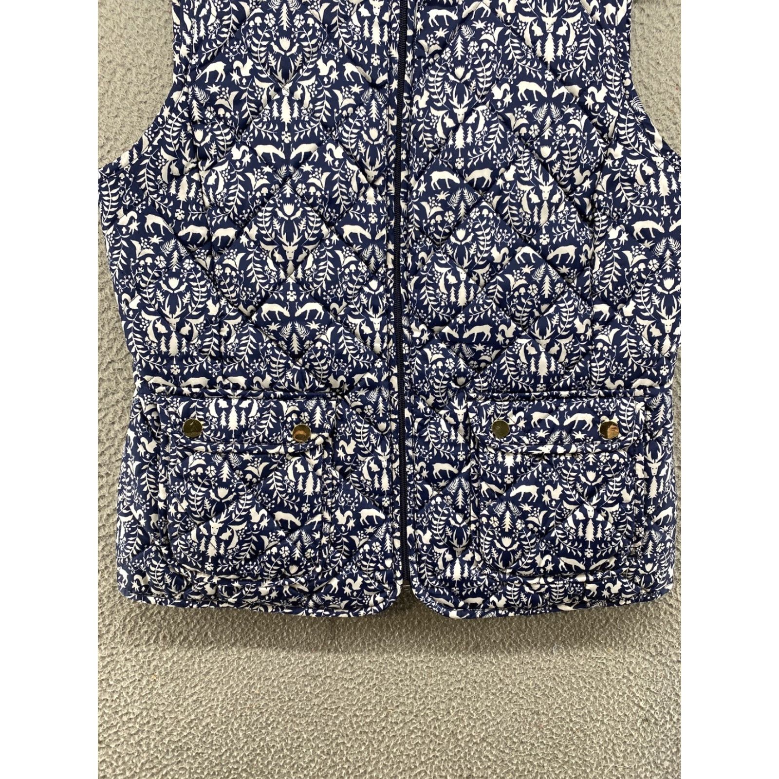 Vintage St. John’s Bay Vest Full Zip Up Quilted Puffer Deer Women’s Medium Blue 90s City Vest Womens Zip Pockets Regular Size M / US 6-8 / IT 42-44 - 2 Thumbnail