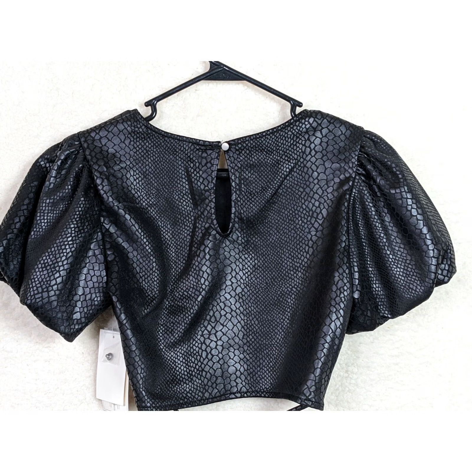 Vintage Meraki Blouse Shirt Short Sleeve Round Neck Black Cropped Top M Womens Size M / US 6-8 / IT 42-44 - 6 Thumbnail