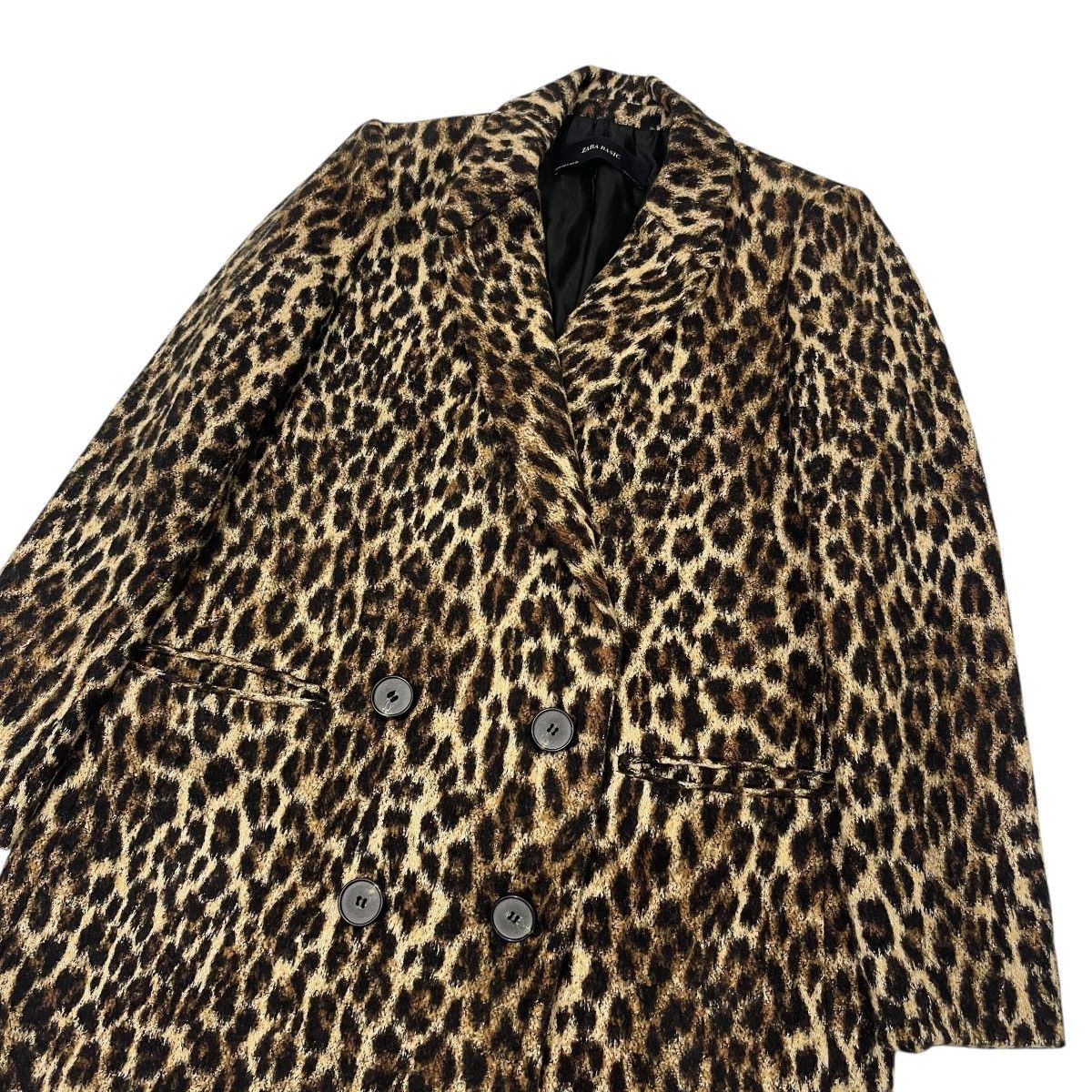 Zara 🔥Vintage Zara Leopard Wool Coat Jacket Size M / US 6-8 / IT 42-44 - 8 Thumbnail