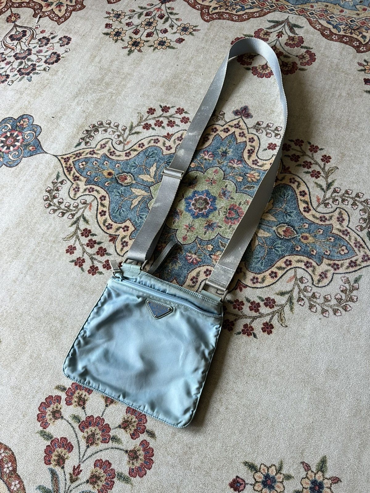Prada × Vintage Vintage 2000s Prada Nylon Blue Messenger Crossbody Bag Size ONE SIZE - 3 Thumbnail