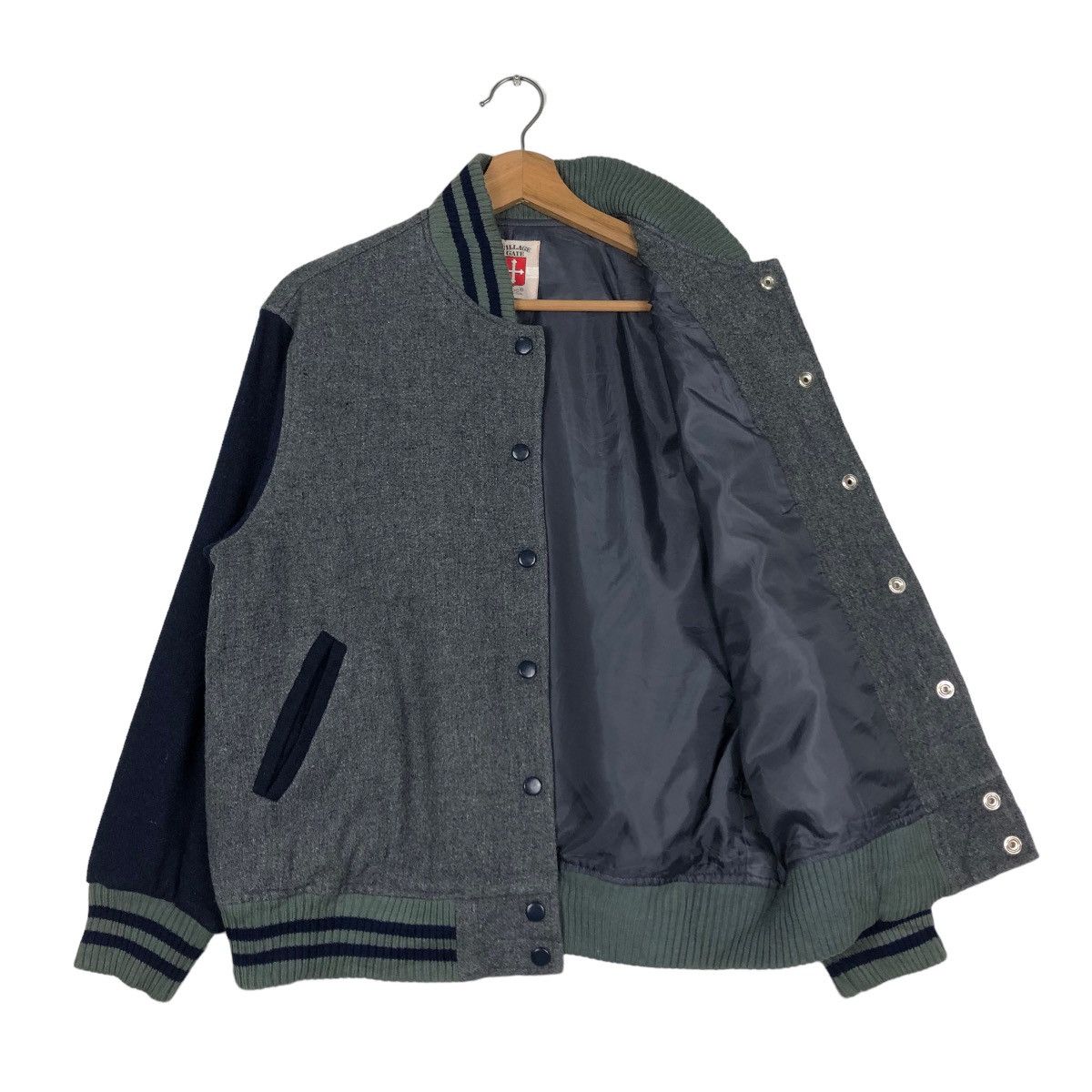Japanese Brand × Vintage 📌VINTAGE WOOL VARSITY BOMBER JACKET VILLAGE GATE JAPAN Size US S / EU 44-46 / 1 - 12 Thumbnail