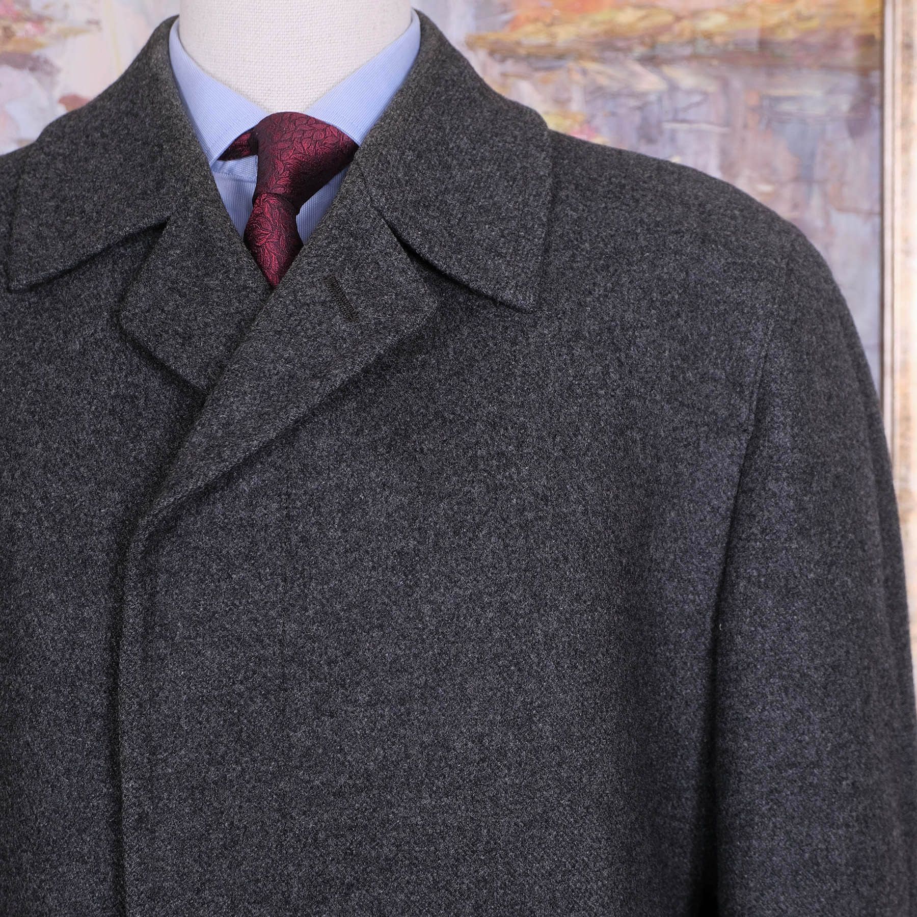 Other Odermark, Grey Coat, Size 48, Mink Fur Lining, Crombie Wool Size US XXL / EU 58 / 5 - 2 Thumbnail