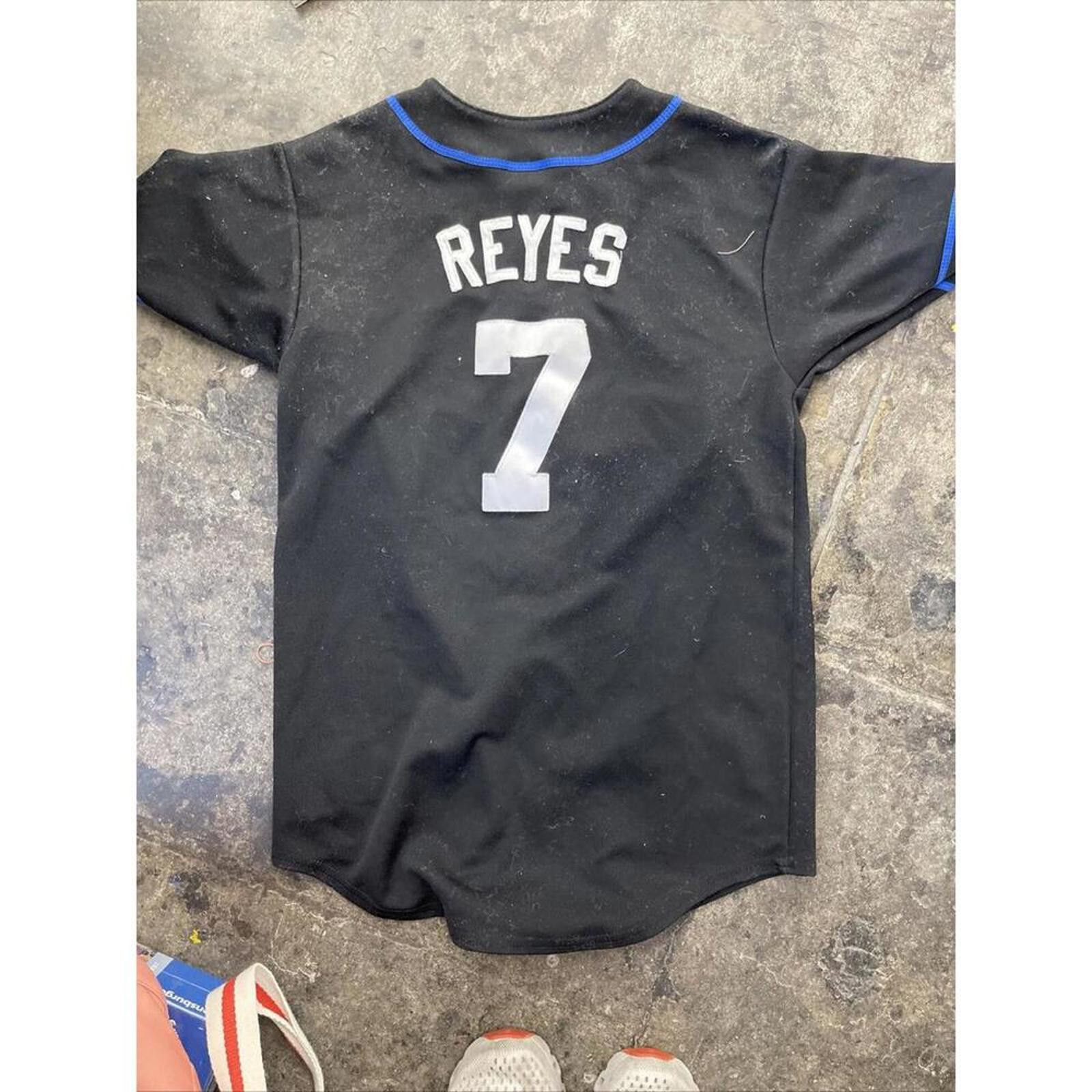 Majestic Vintage Jose Reyes Jersey Youth L Mets Stitched Logo H08 Size ONE SIZE - 2 Thumbnail