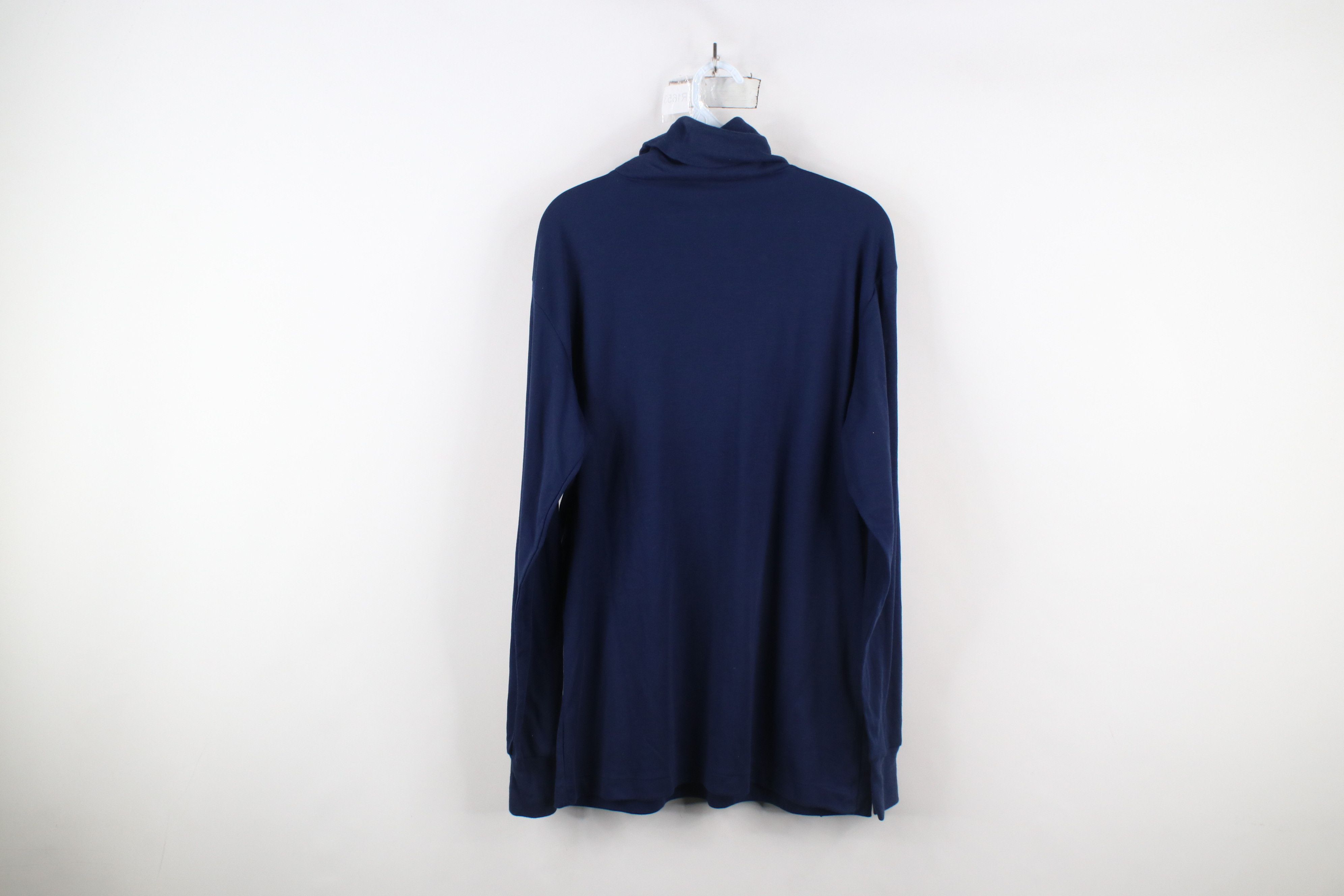 Vintage Vintage 90s Streetwear Long Sleeve Turtleneck T-Shirt Blue Size US XL / EU 56 / 4 - 7 Thumbnail