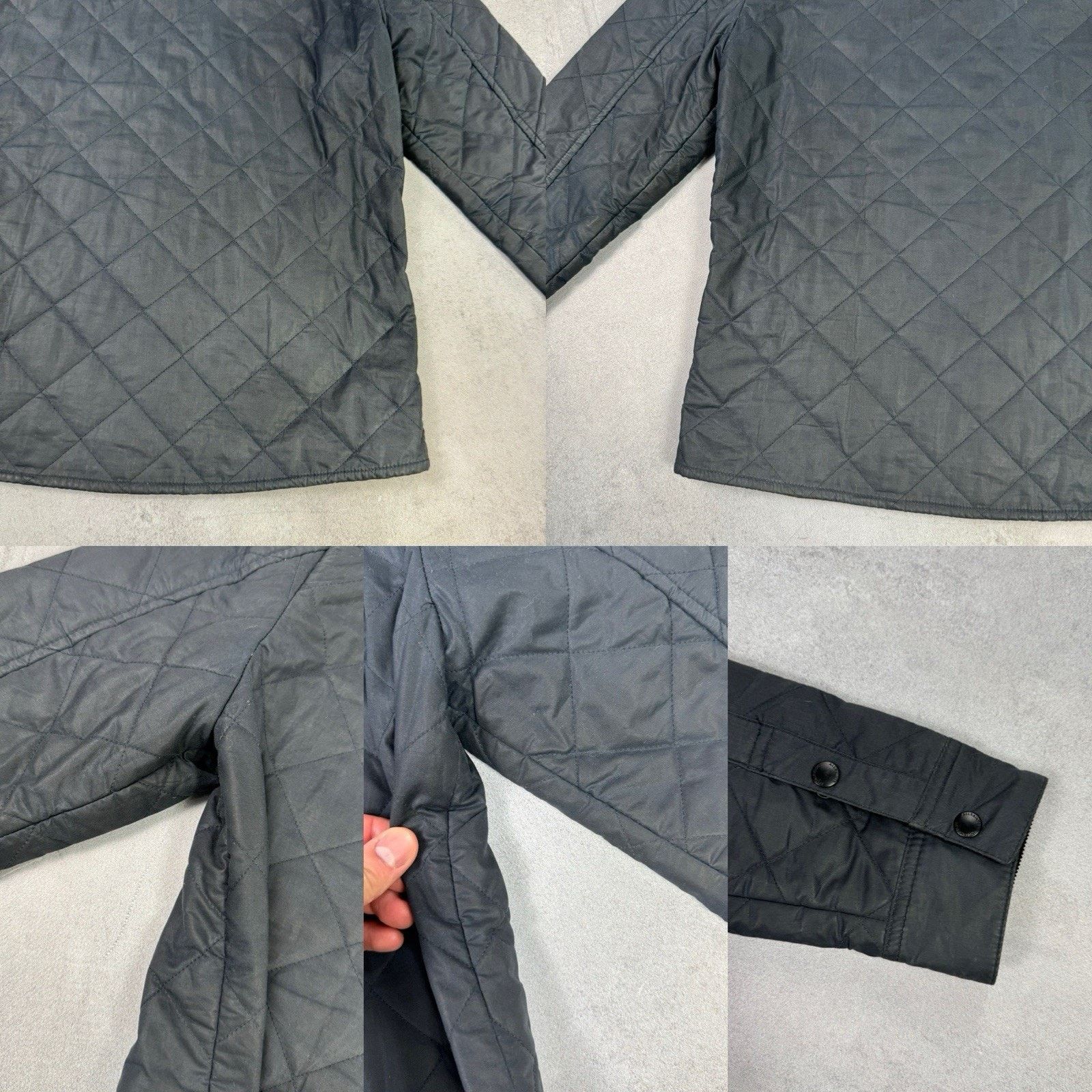 Allsaints Allsaints Spitalfields Waxed Quilted Jacket Blue Size M Size US M / EU 48-50 / 2 - 24 Thumbnail