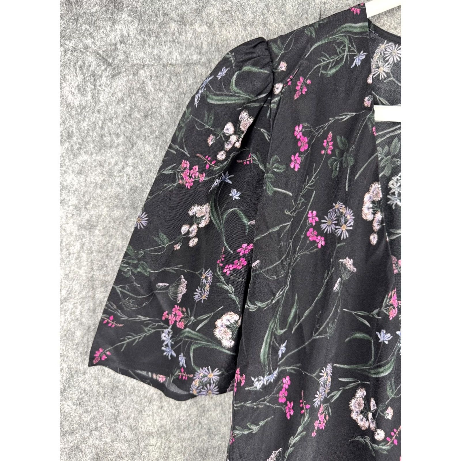 Vintage Amour Vert Dress Women's XS Silk Floral Pockets Tie Slim Fit Calf Length NWT Size XS / US 0-2 / IT 36-38 - 6 Thumbnail