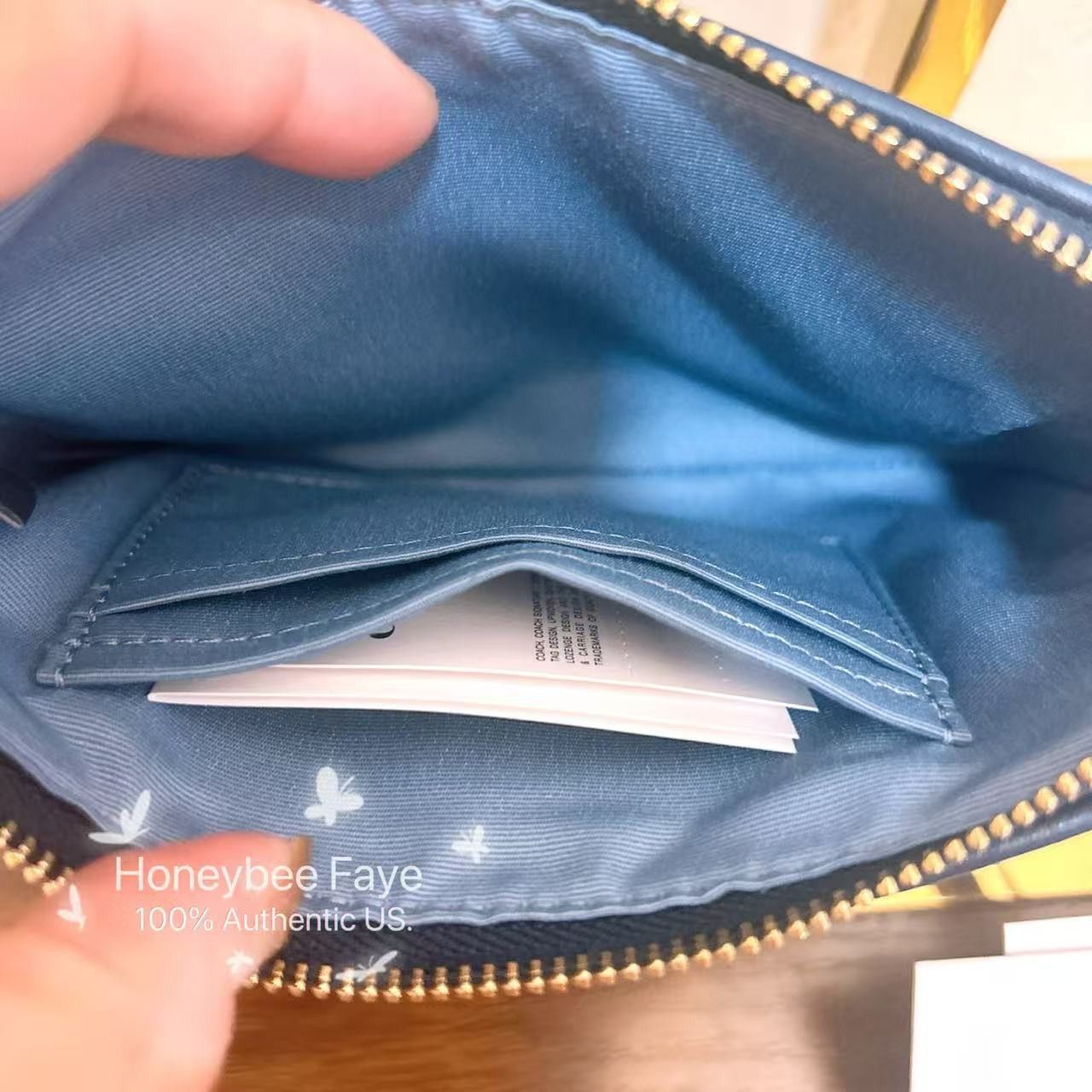 Coach Corner Zip Wristlet In Signature Denim CZ452 Size ONE SIZE - 8 Thumbnail