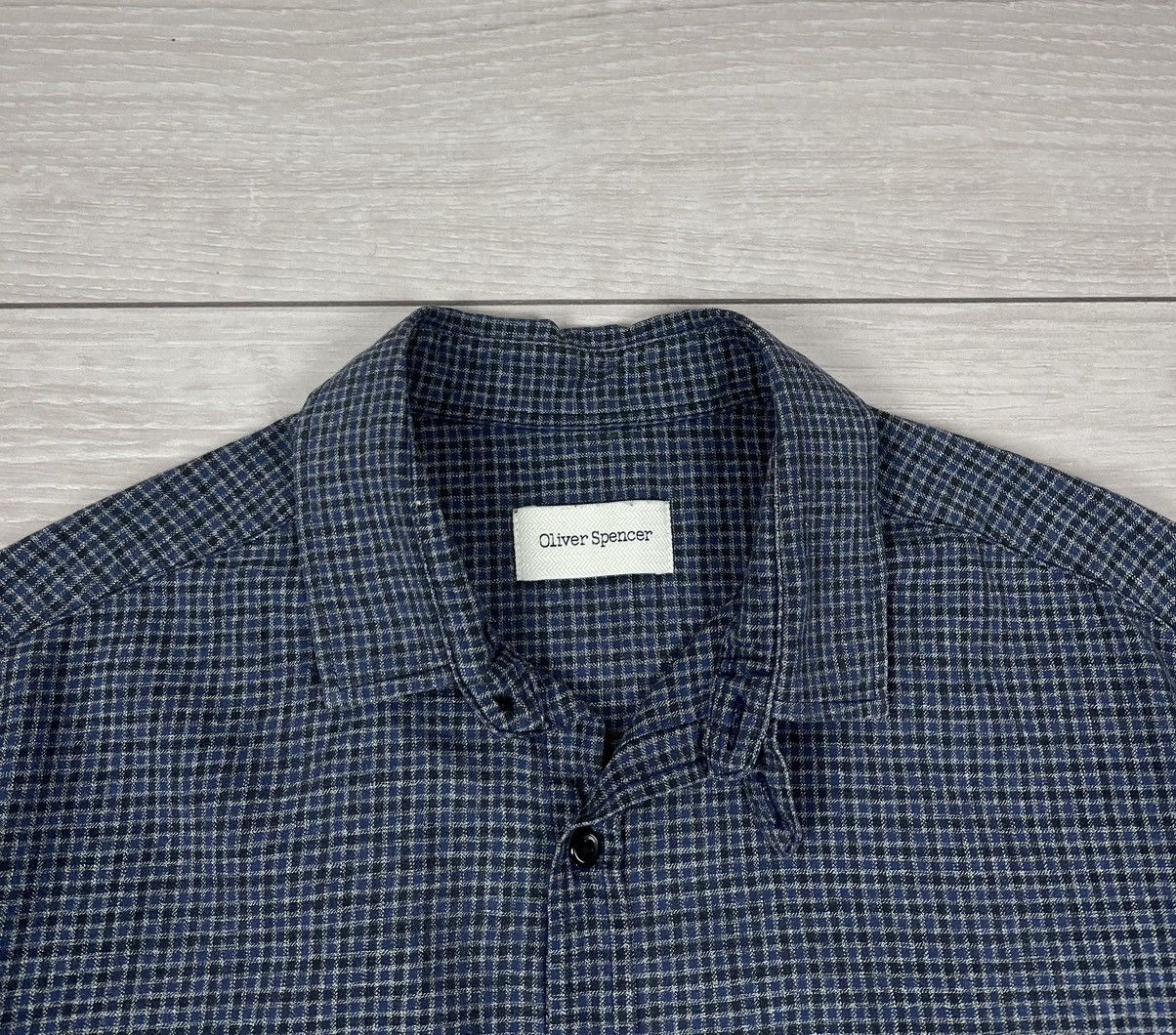 Oliver Spencer Oliver Spencer Grey Cotton Flannel Button Shirt Size US L / EU 52-54 / 3 - 7 Thumbnail