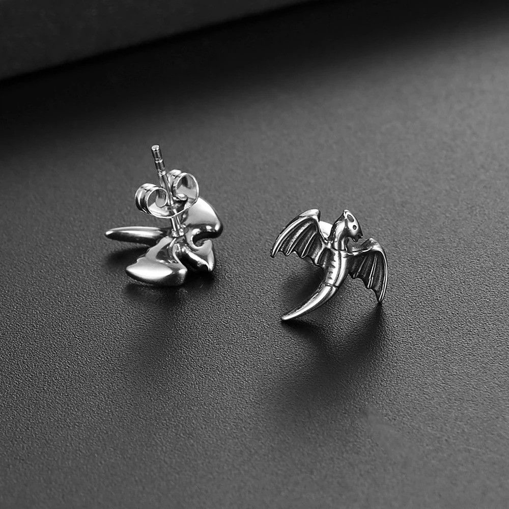 Vintage 2pcs Creative Flying Dragon Earrings Size ONE SIZE - 5 Thumbnail