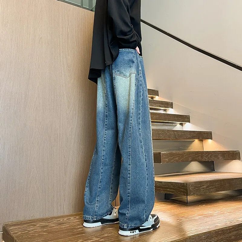 Jean Streetwear Baggy Patchwork Denim Size US 33 - 4 Thumbnail