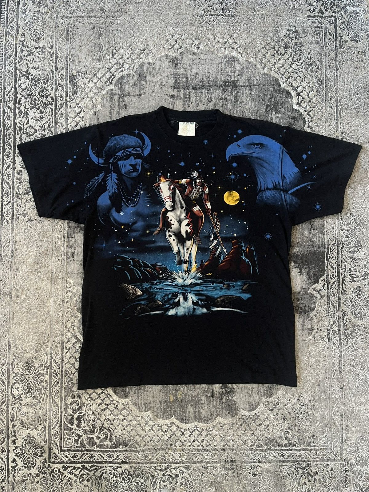 Vintage Native American overprinted T-shirt 360 print merch