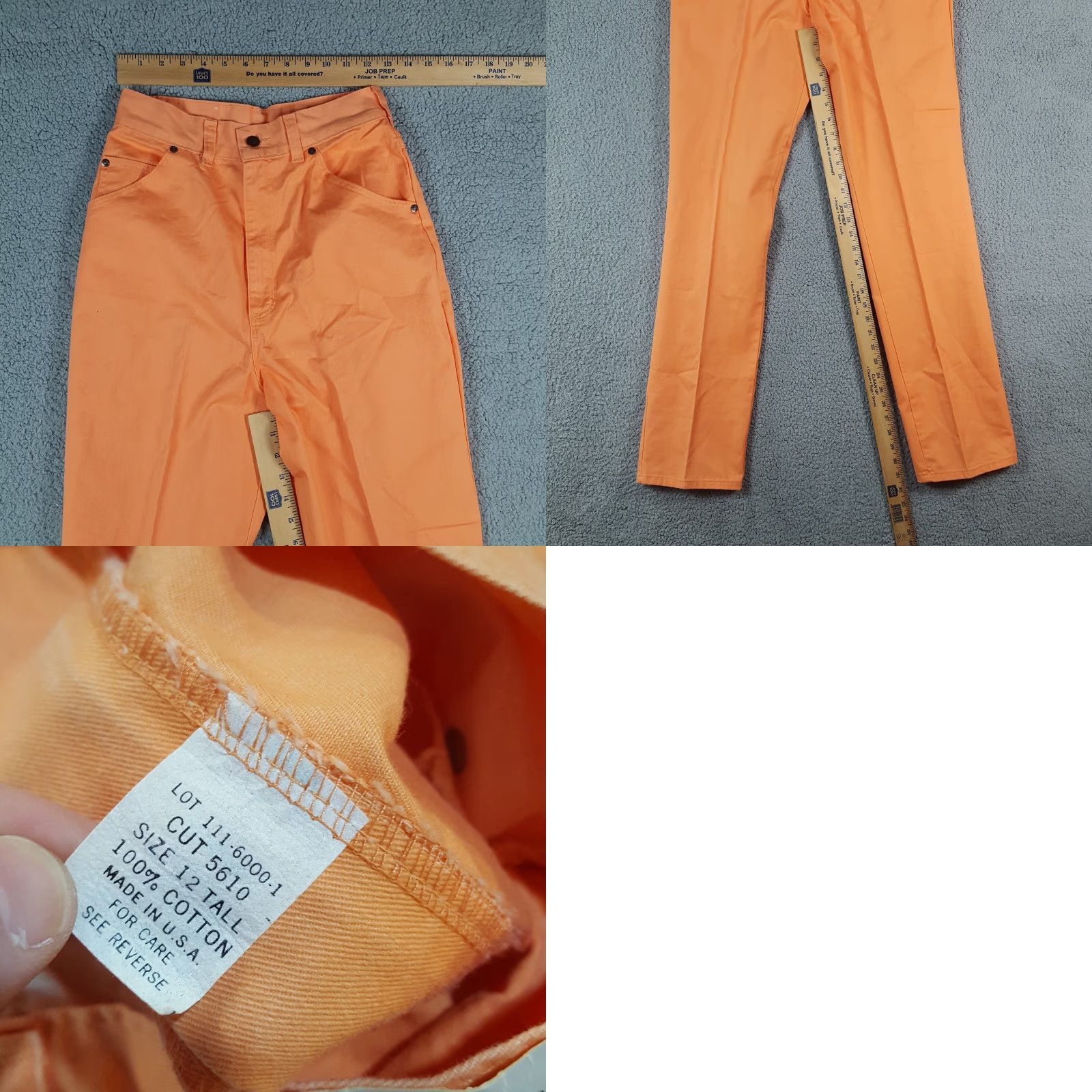Vintage VINTAGE Tour De France 90s Peach High Waist Straight Leg Dress Pants Women's Size 12 Tall Orange Size 34" / US 12 / IT 48 - 8 Thumbnail