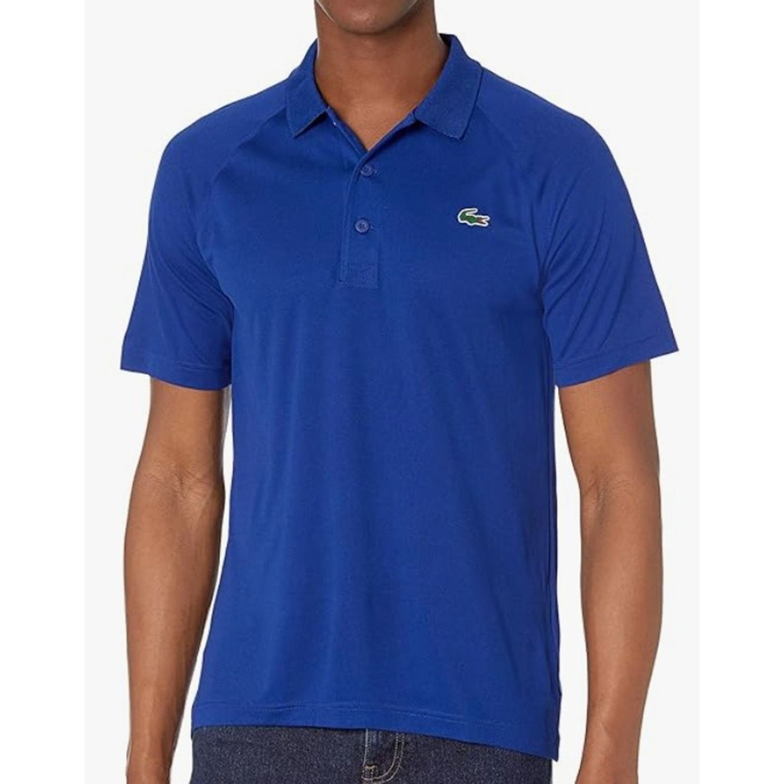 Lacoste Lacoste Mens Ultra Dry Raglan Sleeve Polo Sport Short Blue S Size US S / EU 44-46 / 1 - 1 Thumbnail