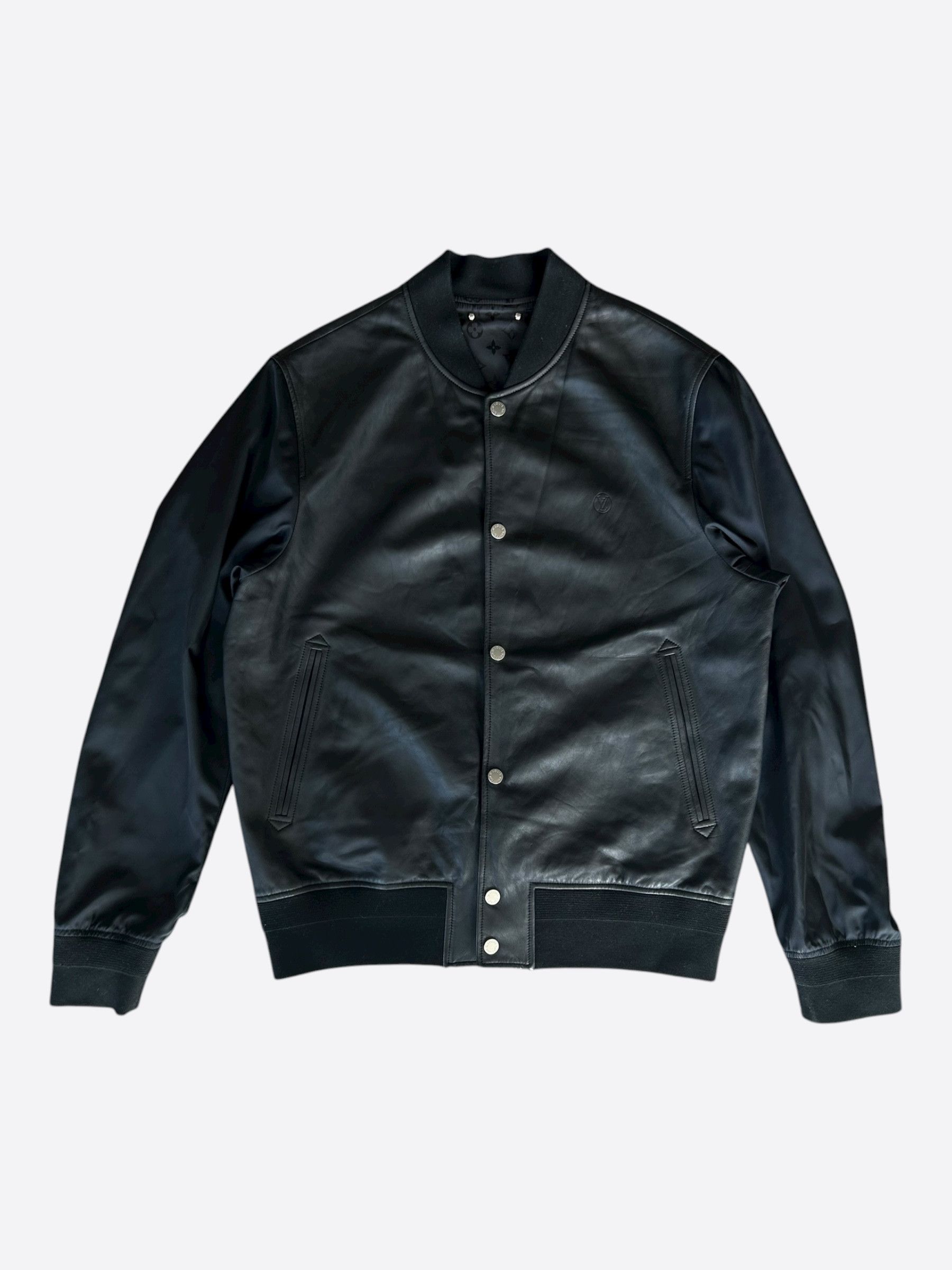 Louis Vuitton Louis Vuitton Black Monogram Reversible Leather Jacket Size US XL / EU 56 / 4 - 3 Thumbnail