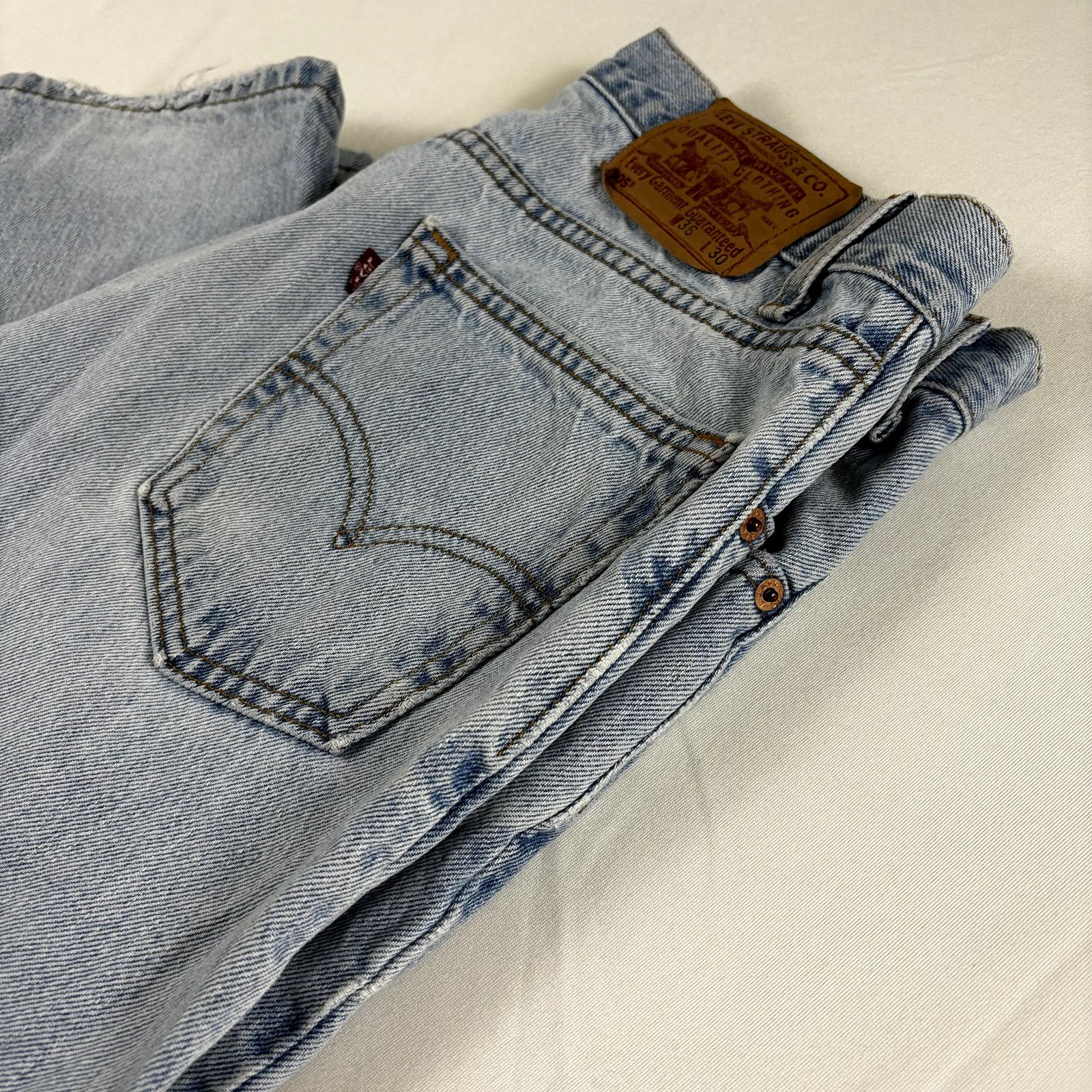 Levi's Levi's 505 Men's Sz 36x30 Blue Regular Fit Straight Leg 100% Size US 36 / EU 52 - 2 Thumbnail