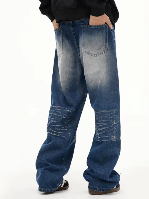 Japanese Brand × Jean American retro straight washed gradient jeans y2k Size US 34 / EU 50 - 4 Thumbnail