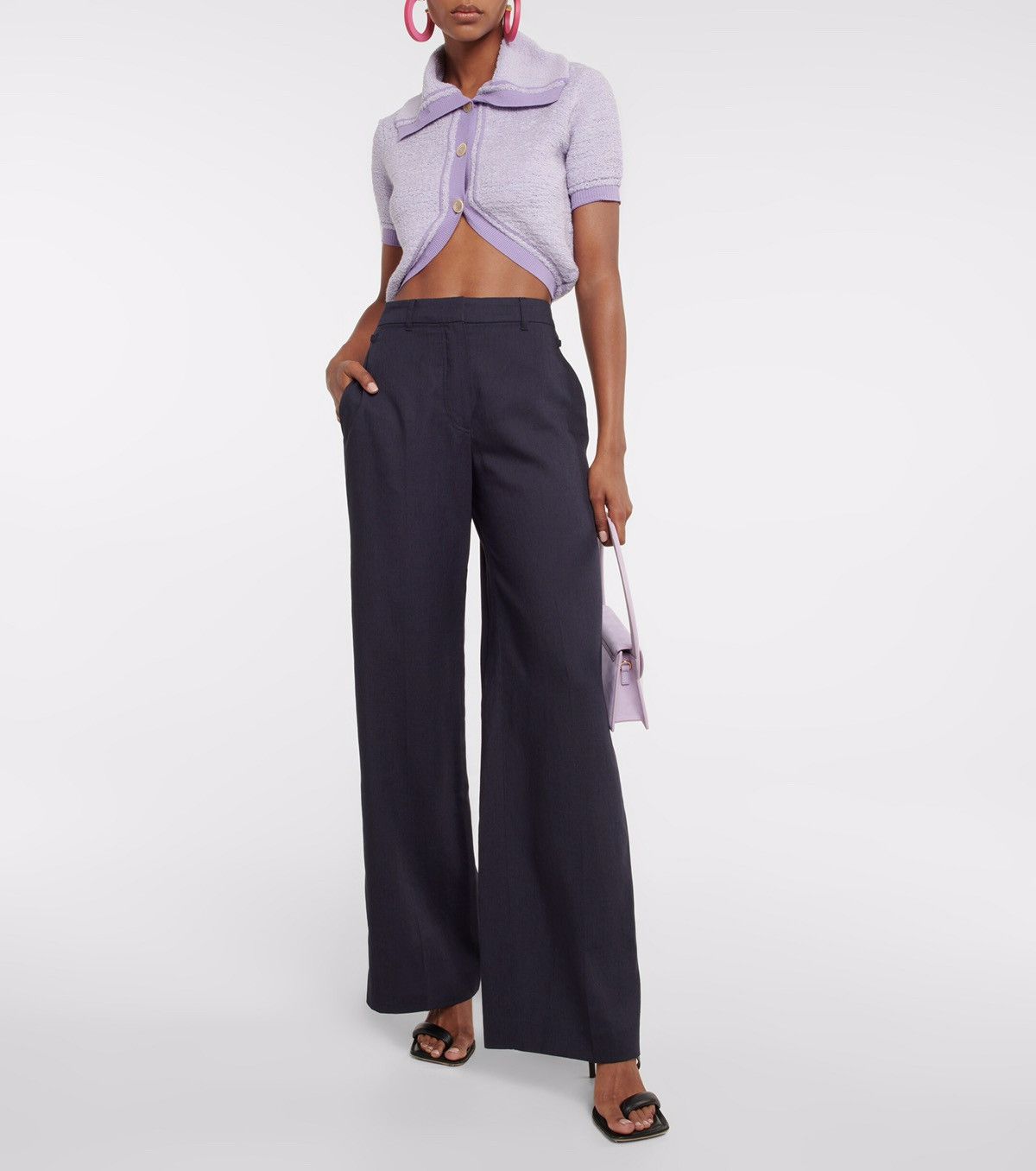 Jacquemus Jacquemus' Le Cardigan Campana Purple Crop Top EU38 Size XS / US 0-2 / IT 36-38 - 2 Thumbnail