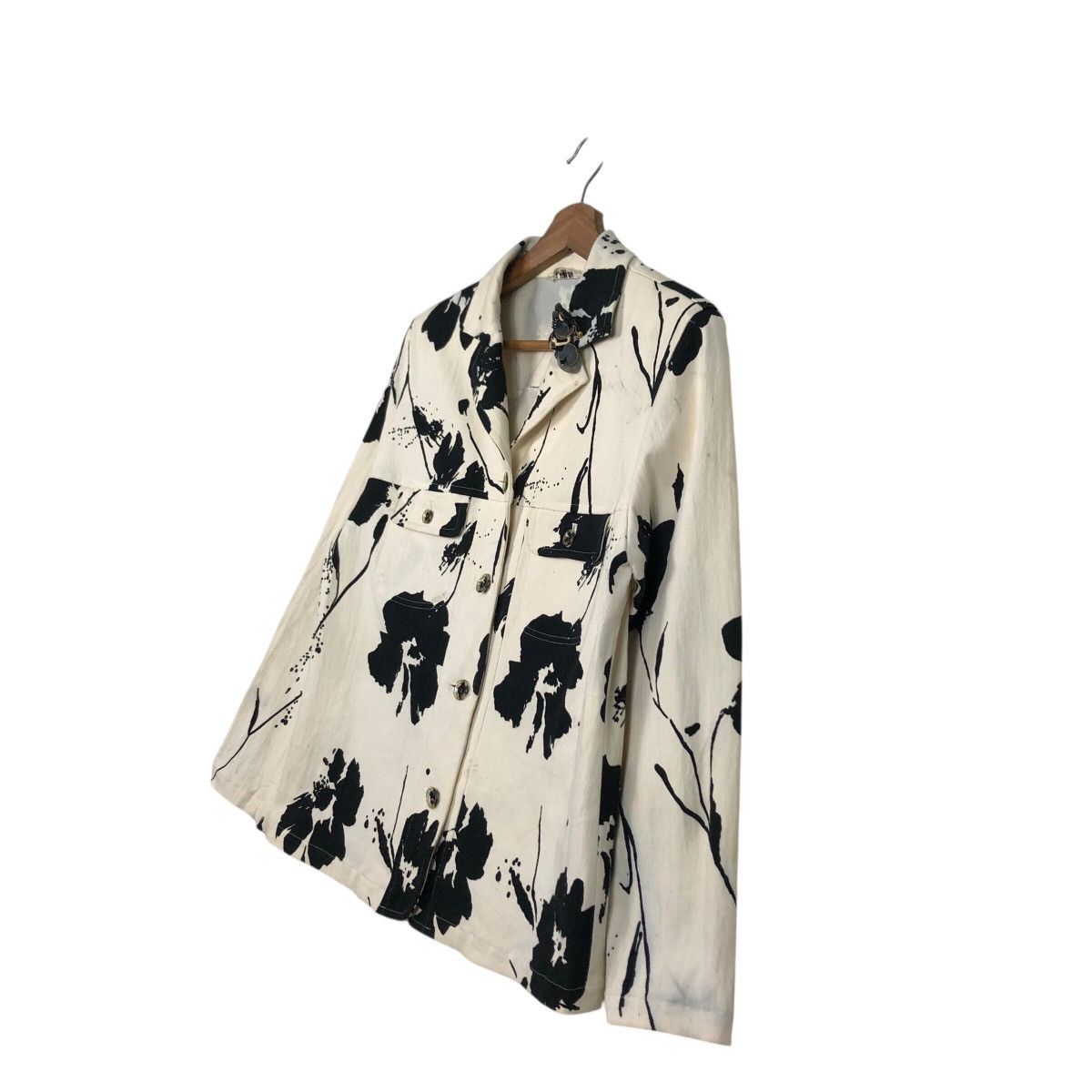 Japanese Brand 📌Vintage Cropped Chore Jacket Floral Ripption Issey Miyake Size M / US 6-8 / IT 42-44 - 3 Thumbnail