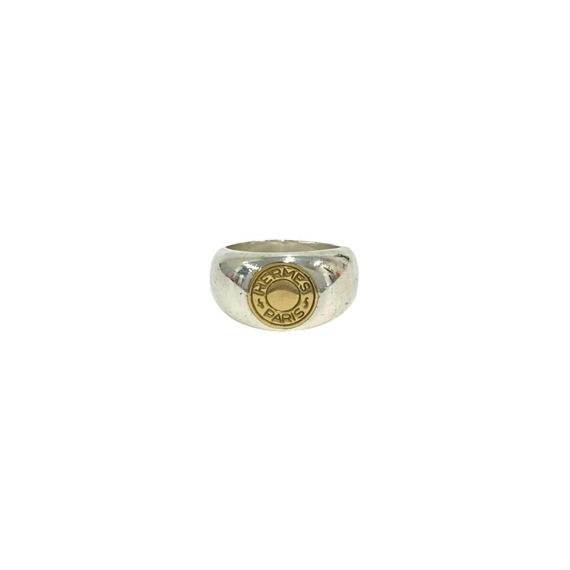 Hermes Hermes Sellier Ring, Sterling Silver 925, 18K Gold, Men's Accessory, Silver, 95685 Size ONE SIZE - 1 Thumbnail