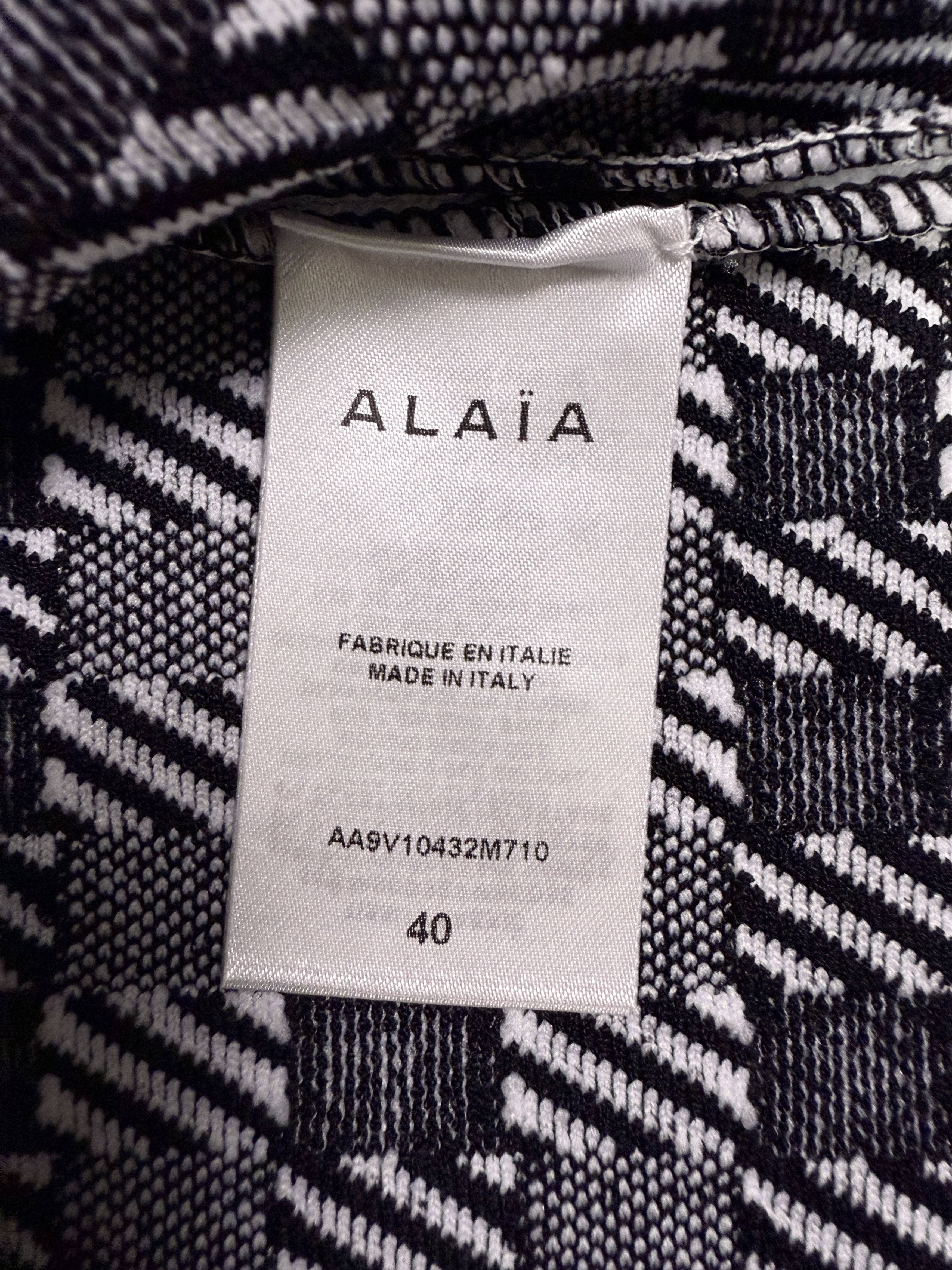 Alaia Alaia Black White Houndstooth Tati Knit Cardigan Sweater 40 Size S / US 4 / IT 40 - 5 Thumbnail