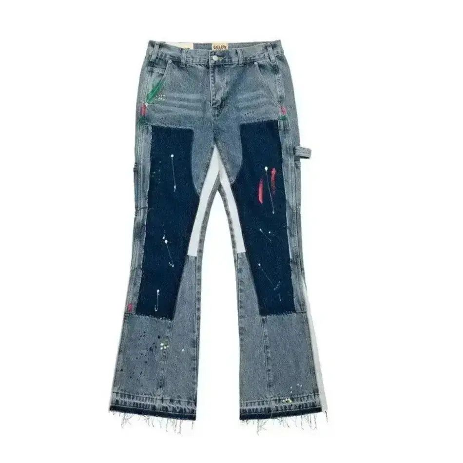 Japanese Brand Paint Splatter Stacked Denim Jeans y2k retro Size US 32 / EU 48 - 6 Thumbnail