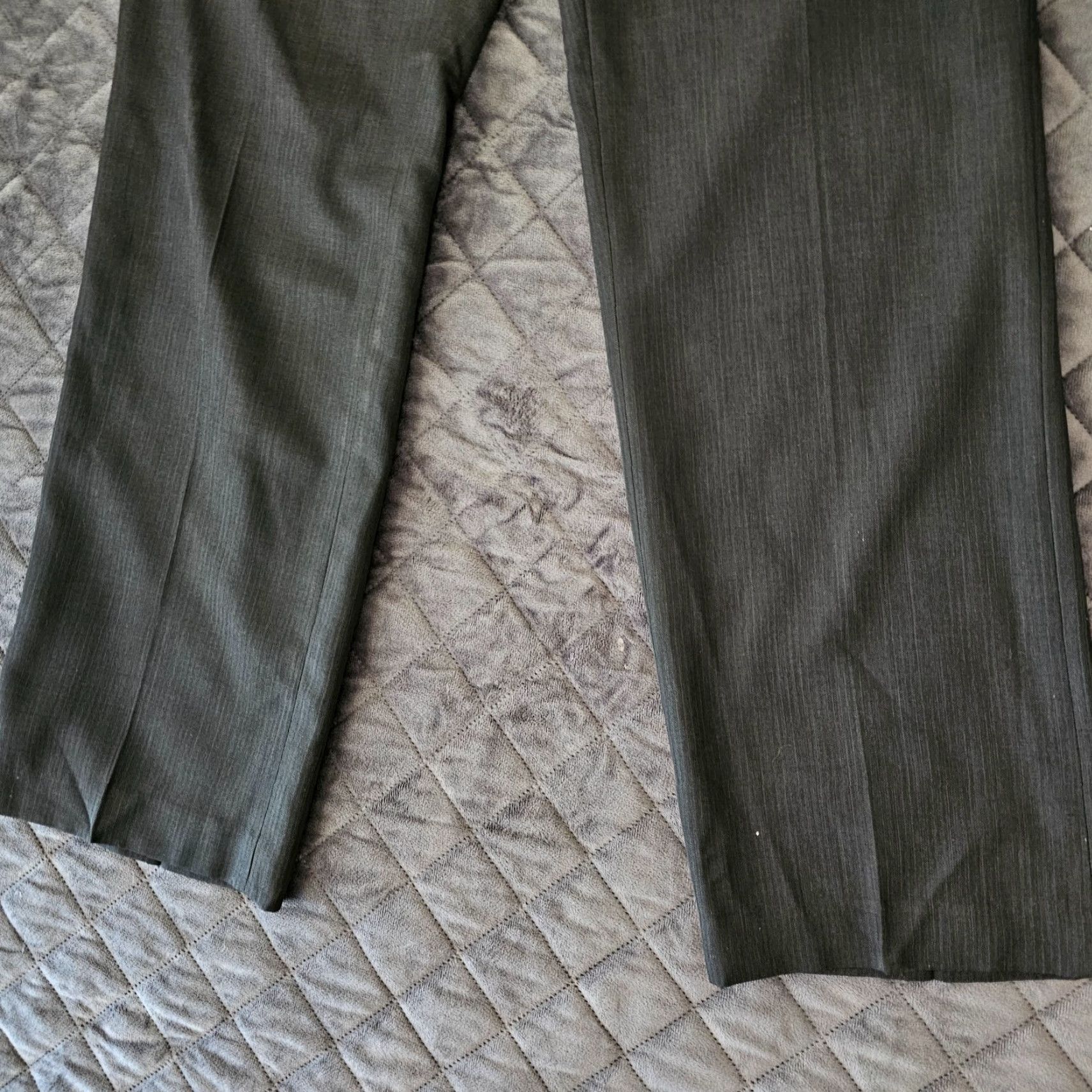 Perry Ellis Perry Ellis Portfolio Men's Dress Pants 32 x 30 Heather Black Semi-Stripe Flat Front Classic Straight Leg Dress Pants Mens 32 Black Size US 32 / EU 48 - 2 Thumbnail