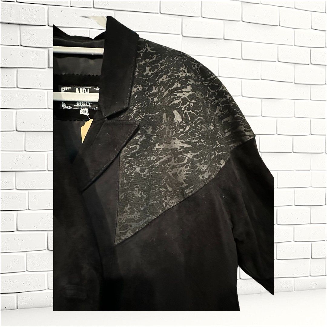 Vintage Vintage Retro 80s/90s Black Suede Bat Long Jacket Size M / US 6-8 / IT 42-44 - 4 Thumbnail