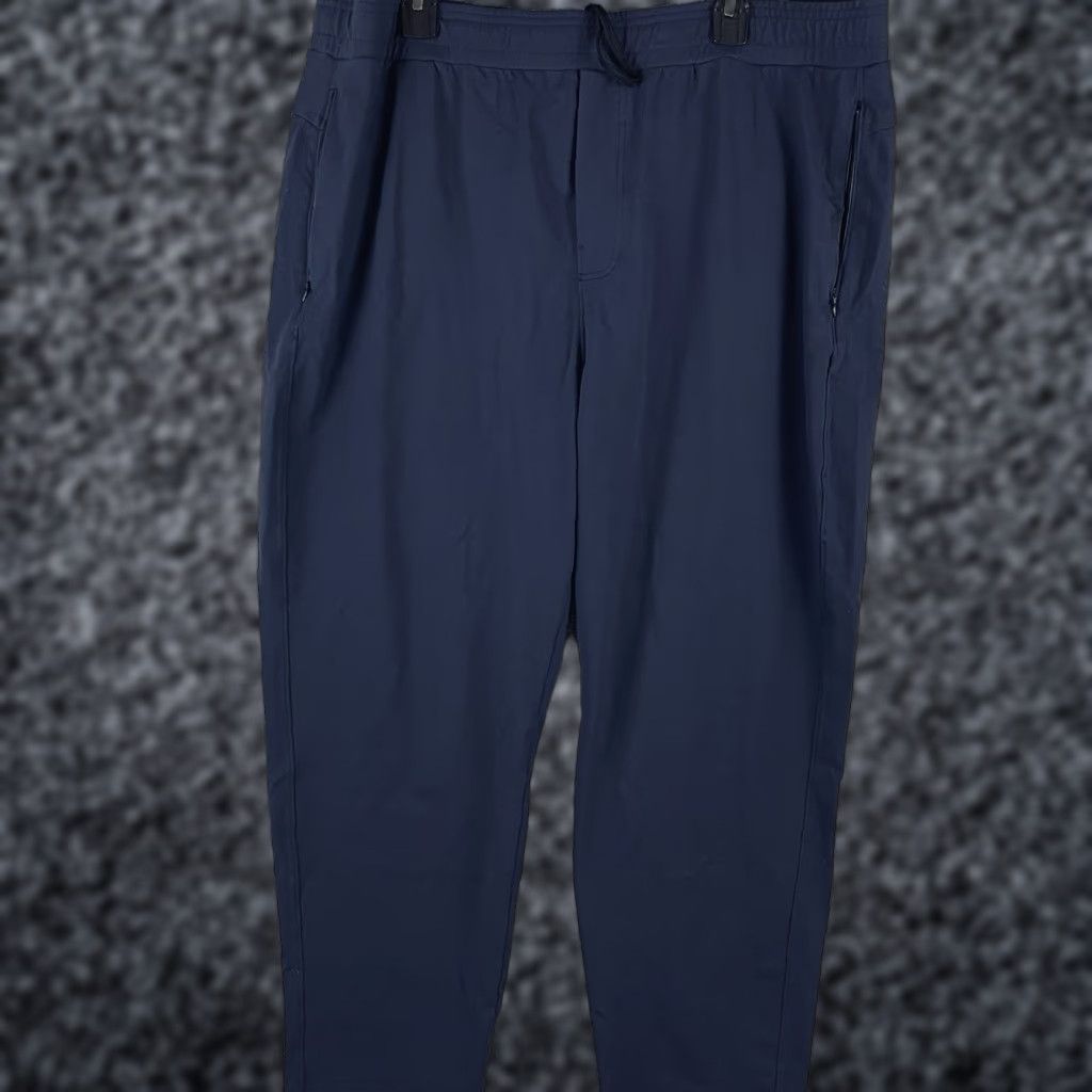 Vintage Public Rec Joggers Mens 42x28 Navy Blue Nylon Spandex Regular Straight Pockets Moisture Wicking All Day Everyday 90s Sports USA Size US 42 / EU 58 - 1 Thumbnail