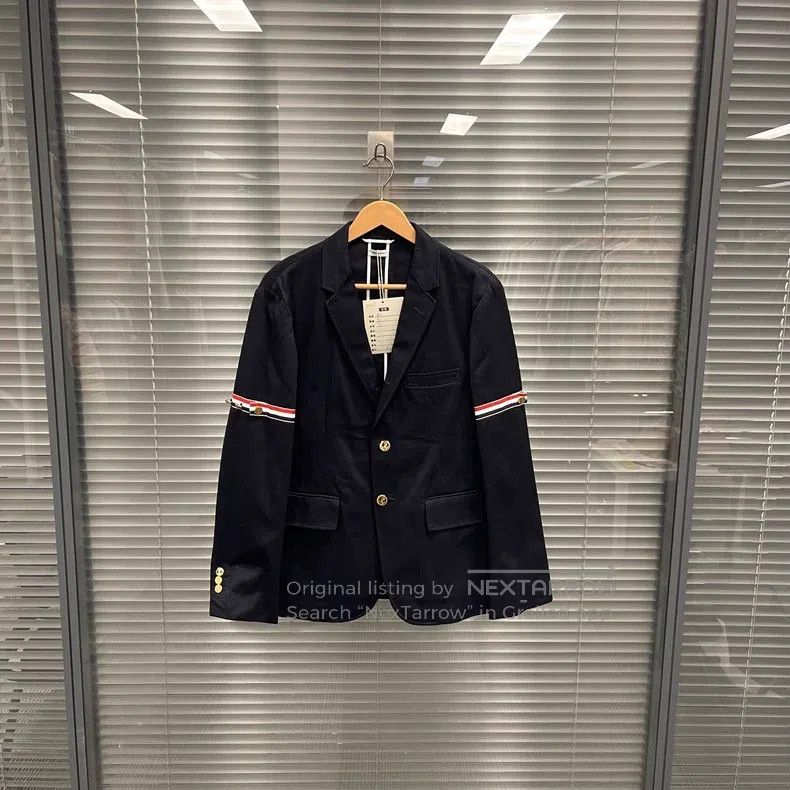 Thom Browne Double-Sleeve Gold Button Suit Jacket