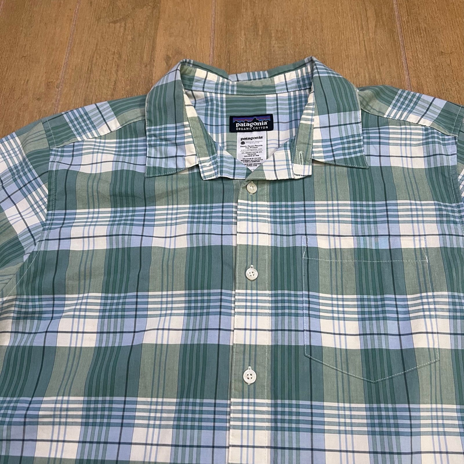 Patagonia Patagonia Shirt Men Medium Green/Blue Organic Cotton casual Size US M / EU 48-50 / 2 - 9 Thumbnail