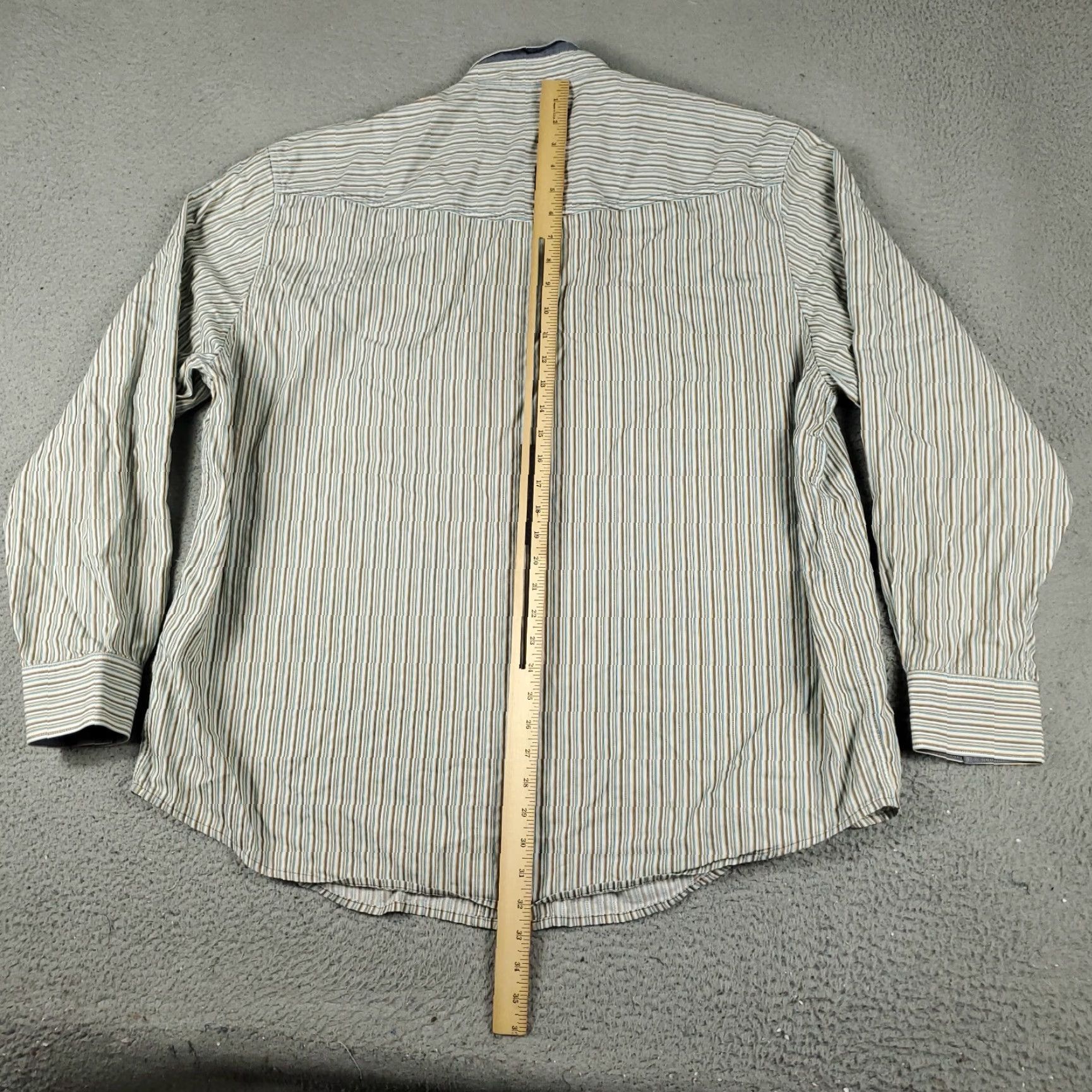 Tommy Bahama Tommy Bahama Shirt Mens 2XL Striped Button-Up Long Sleeve Beige Blue Cotton Casual Shirt Mens 2XL Size US XXL / EU 58 / 5 - 4 Thumbnail