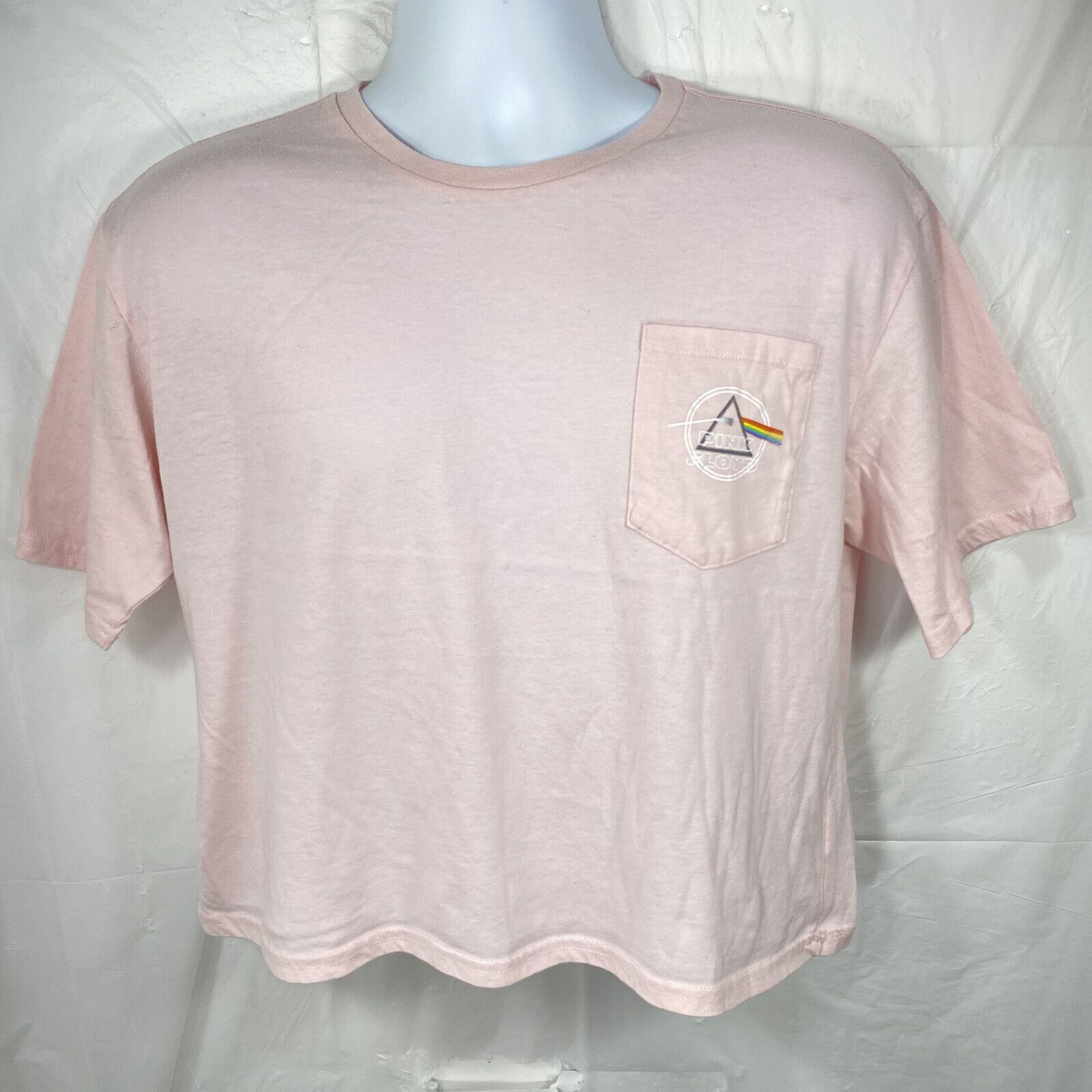 Pink Floyd Pink Floyd Large Dark Side of the Moon Cropped Pink T Shirt Size L / US 10 / IT 46 - 1 Thumbnail