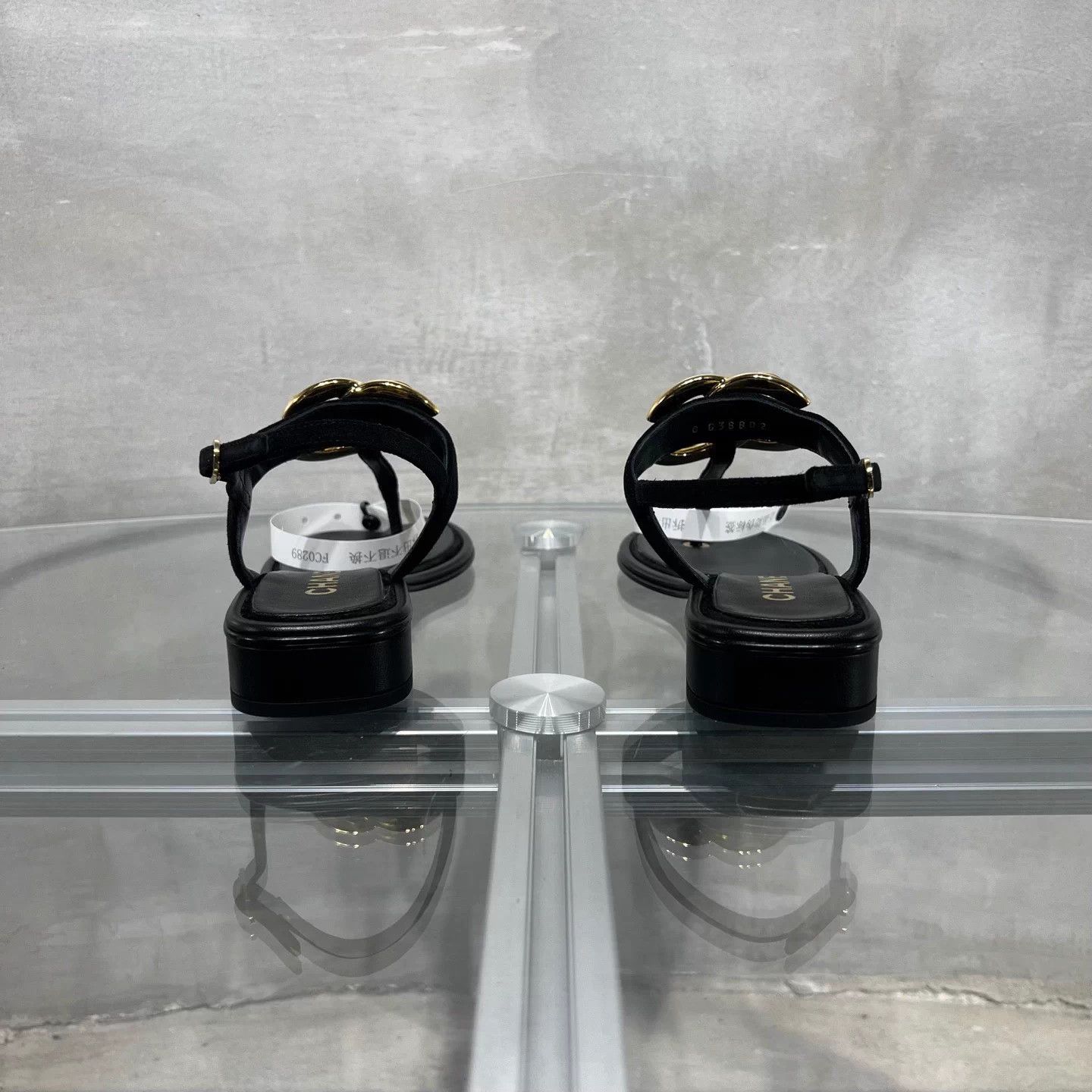 Chanel Chanel Double C Black Sandals 36.5 Size US 5.5 / IT 35.5 - 6 Thumbnail