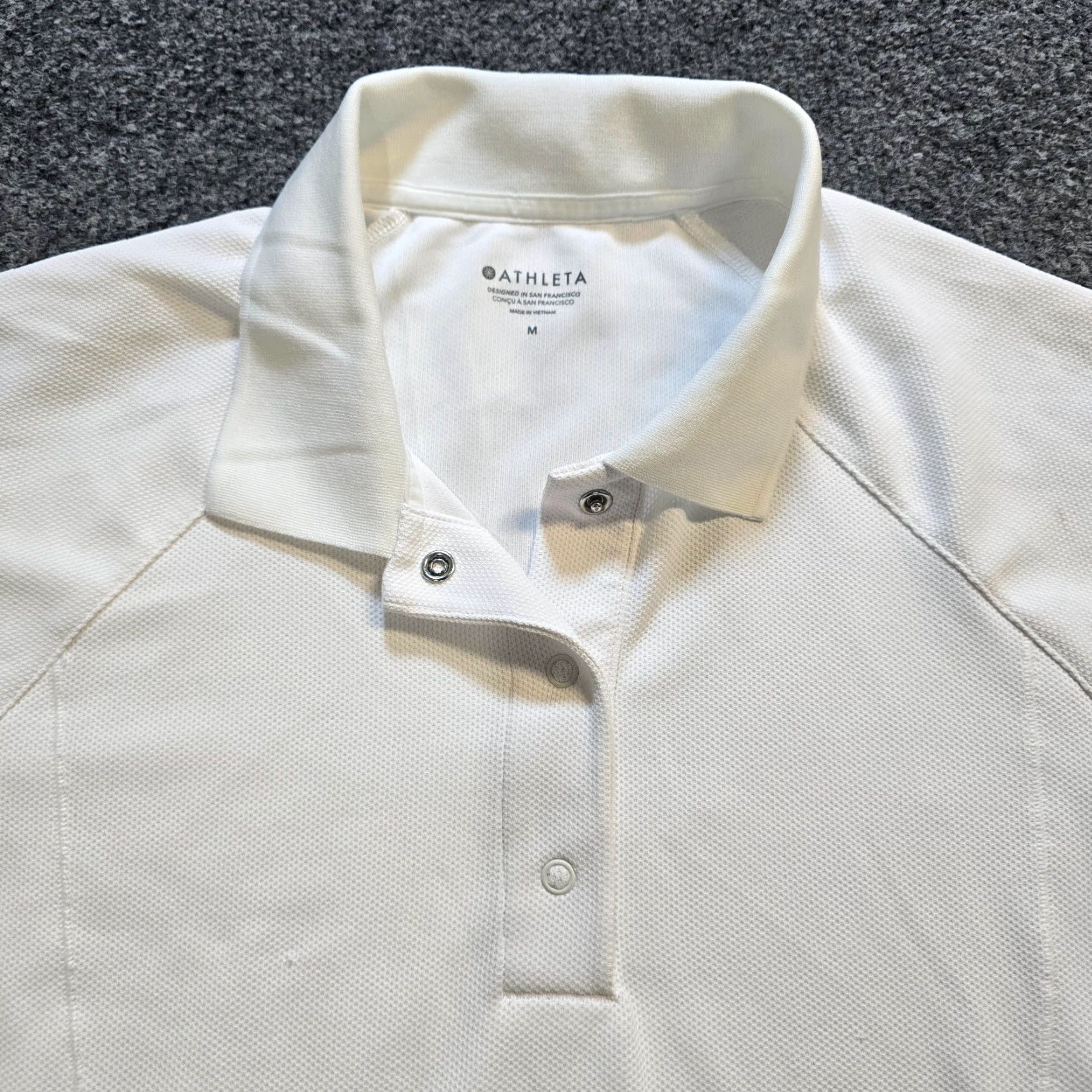 Athleta Athleta Polo Shirt Women L White Everyday Polo Tee Short Sleeve Casual Athletic Stretchy Knit Nylon Spandex Womens Size L / US 10 / IT 46 - 3 Thumbnail