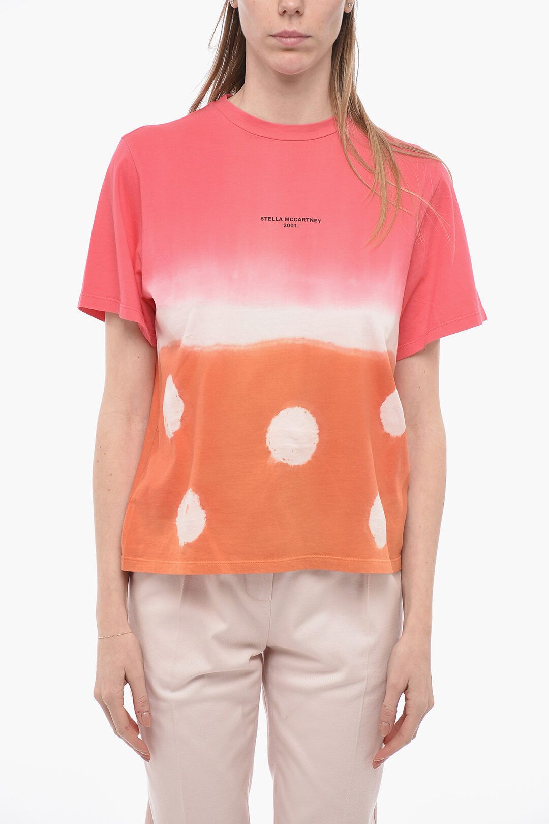 Stella McCartney og1mm0824 Tie Dye Cotton Oversized T-Shirt in Multicolor Size XXS / US 00 / IT 34 - 1 Thumbnail