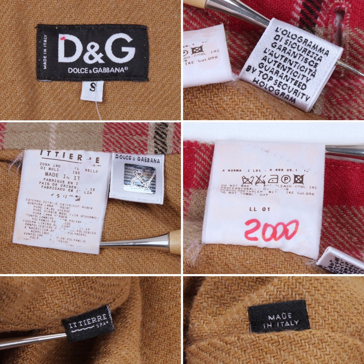 Designer × Dolce & Gabbana × Vintage DOLCE GABBANA Vintage Wool Plaid Check Cropped Button Jacket Size S / US 4 / IT 40 - 15 Thumbnail