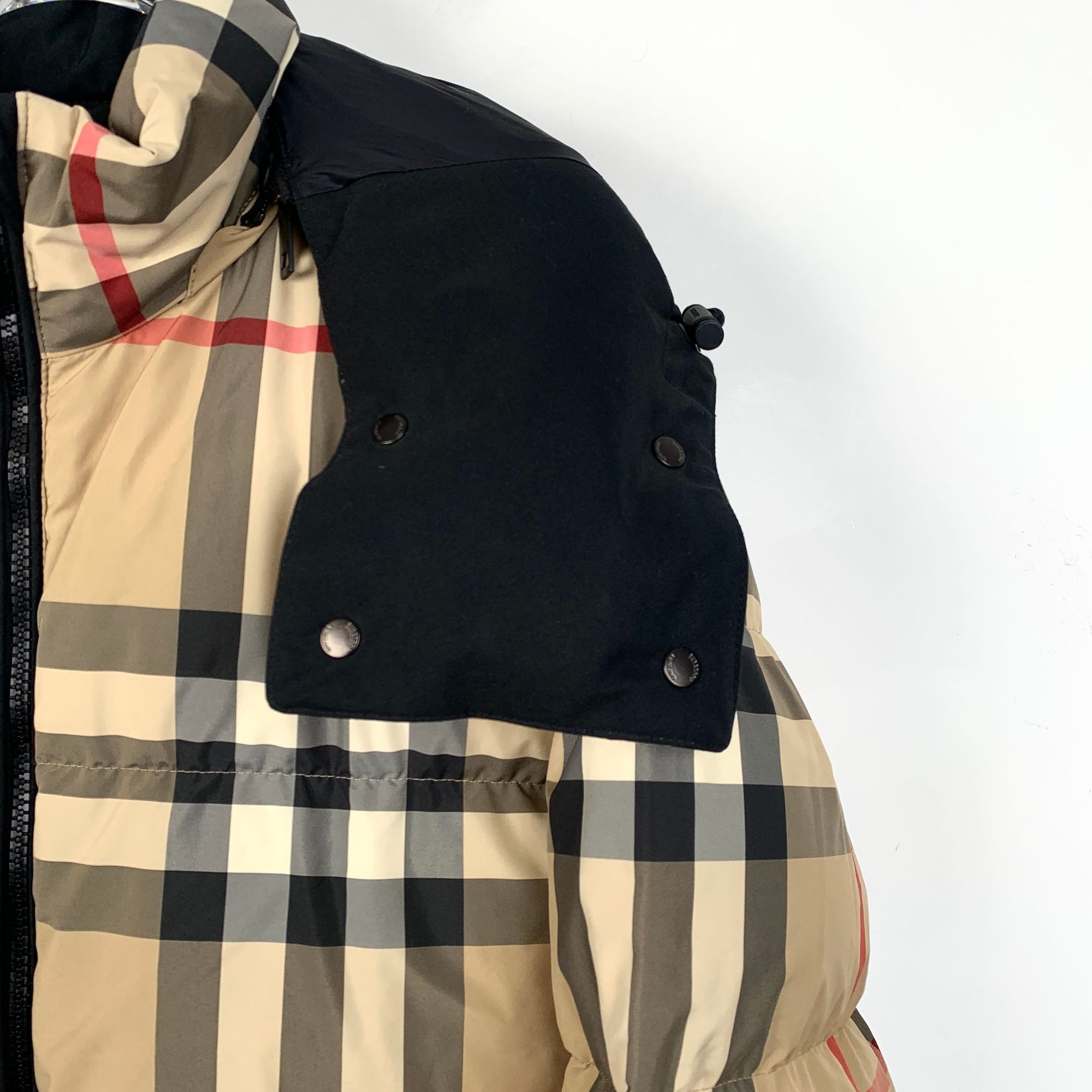 Burberry Burberry Mens Beige Classic Check Puffer Jacket With Detacha Size L / US 10 / IT 46 - 6 Thumbnail