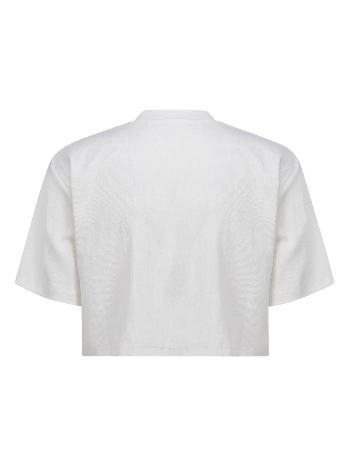 Off-White o1gr1nt0125 Rib Cropped Casual T-Shirt in White Size XXS / US 00 / IT 34 - 2 Thumbnail