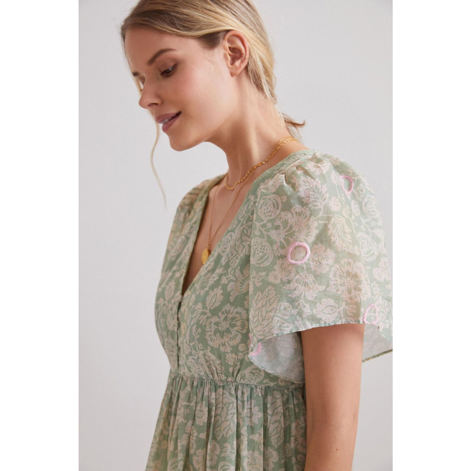 Anthropologie New FOREVER THAT GIRL Trellis Embroidered Mini Floral Dress Size S / US 4 / IT 40 - 2 Thumbnail