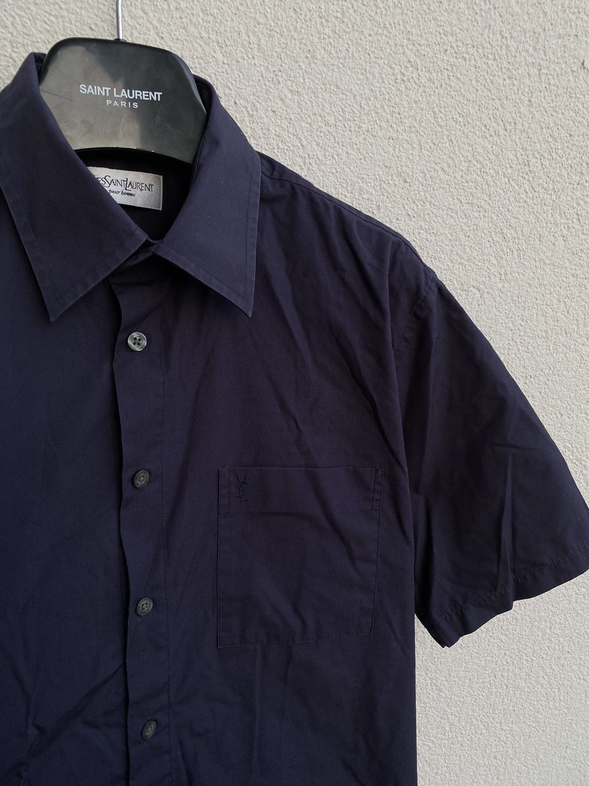 Vintage Summer YSL Shirt in Navy Size US M / EU 48-50 / 2 - 4 Thumbnail