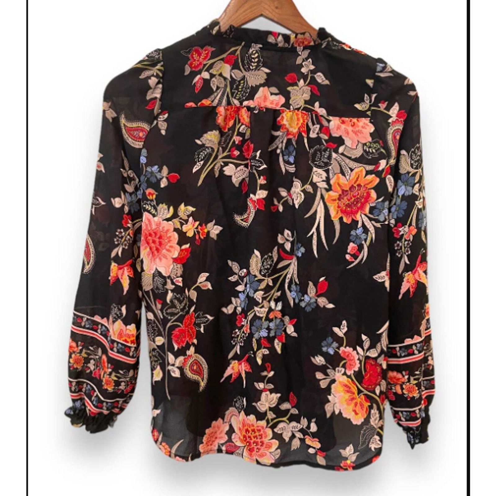 &Daughter LOFT Black Floral Semi SmockedNeck Long test notforsale copy Size XXS / US 00 / IT 34 - 1 Thumbnail
