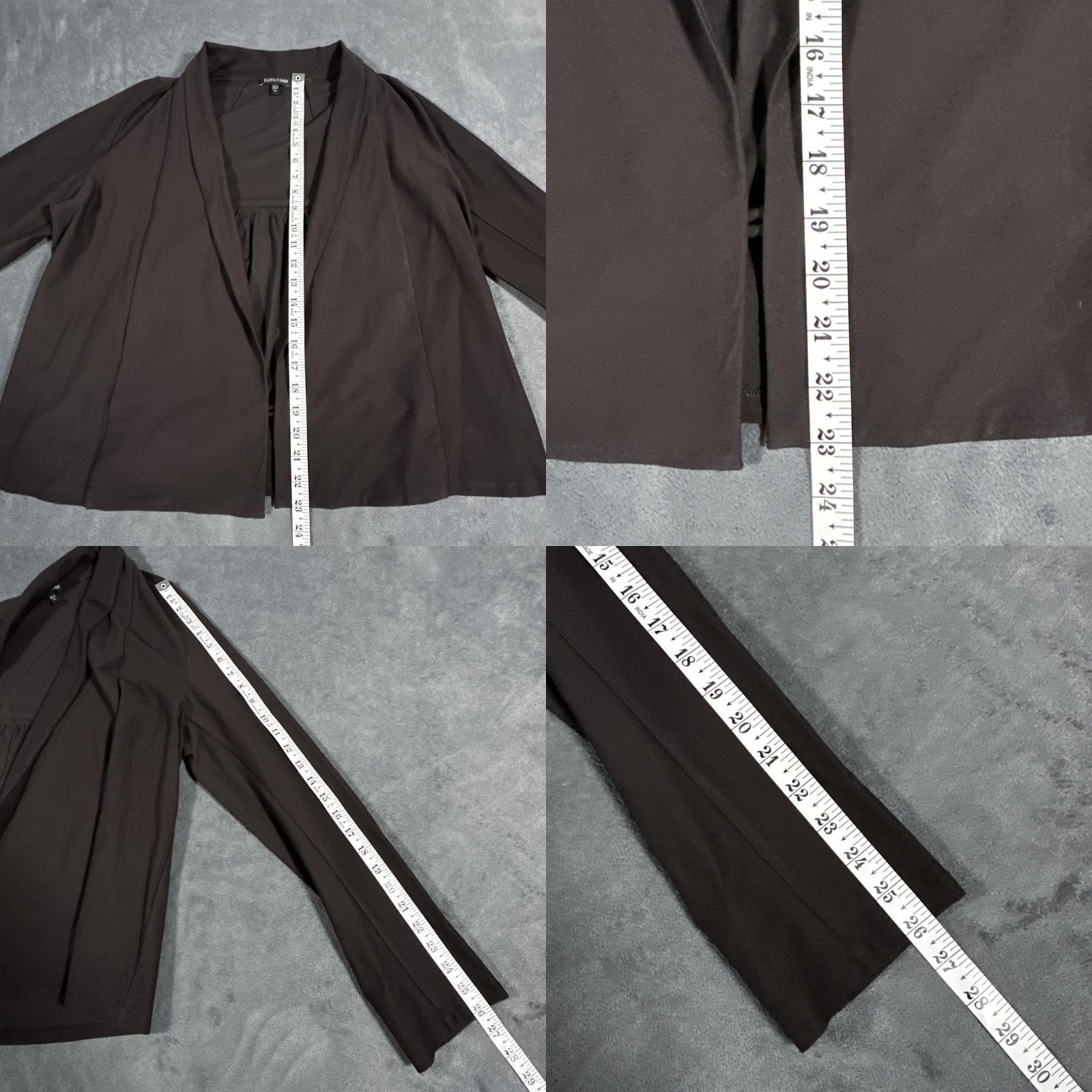 Eileen Fisher Eileen Fisher Jacket Womens Medium Brown Open Front Jersey Knit Stretch Blazer Size M / US 6-8 / IT 42-44 - 8 Thumbnail