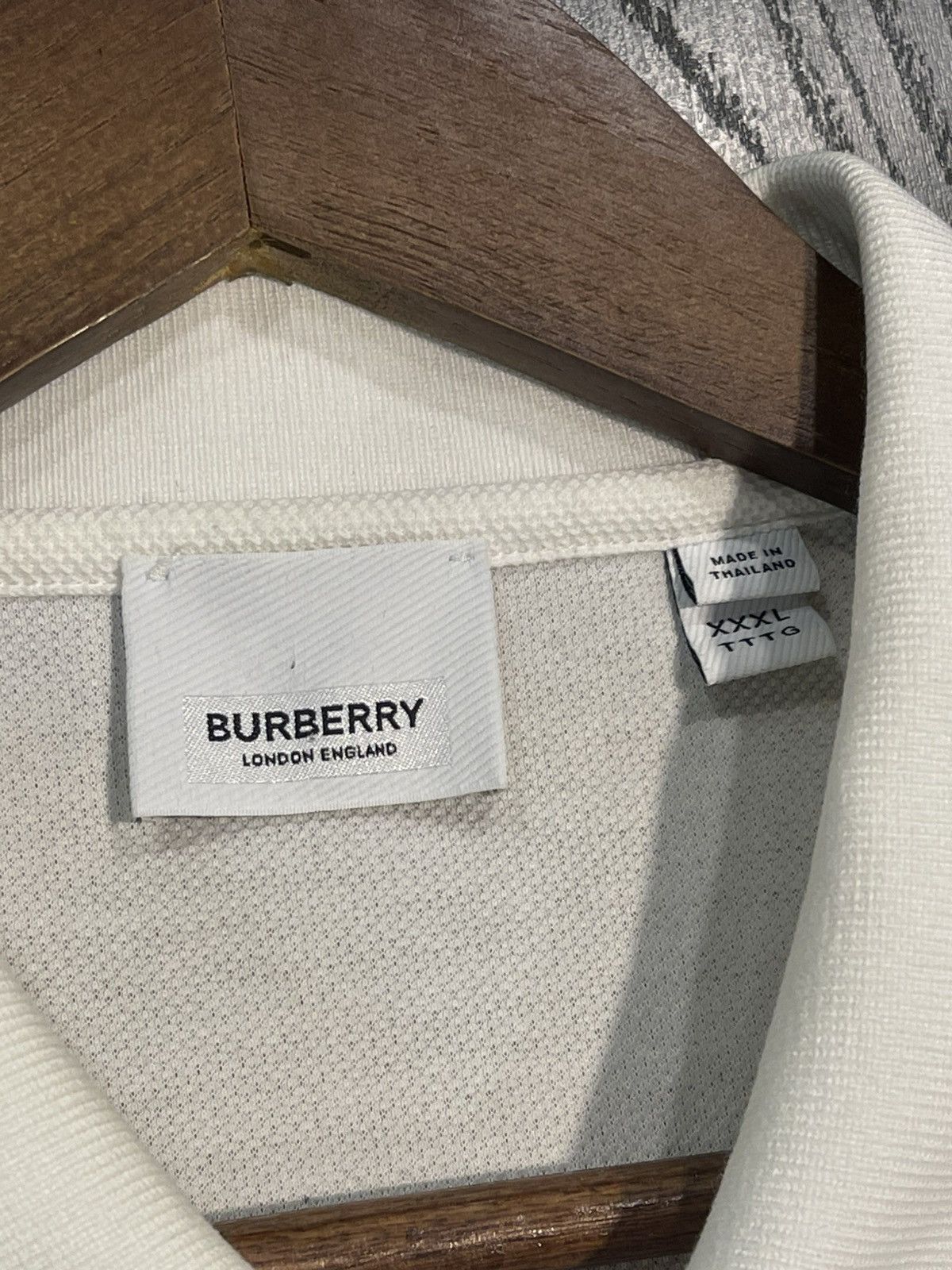 Burberry Size XXXL - Burberry Icon Stripe Placket Cotton Polo Tee Size US XXL / EU 58 / 5 - 5 Thumbnail