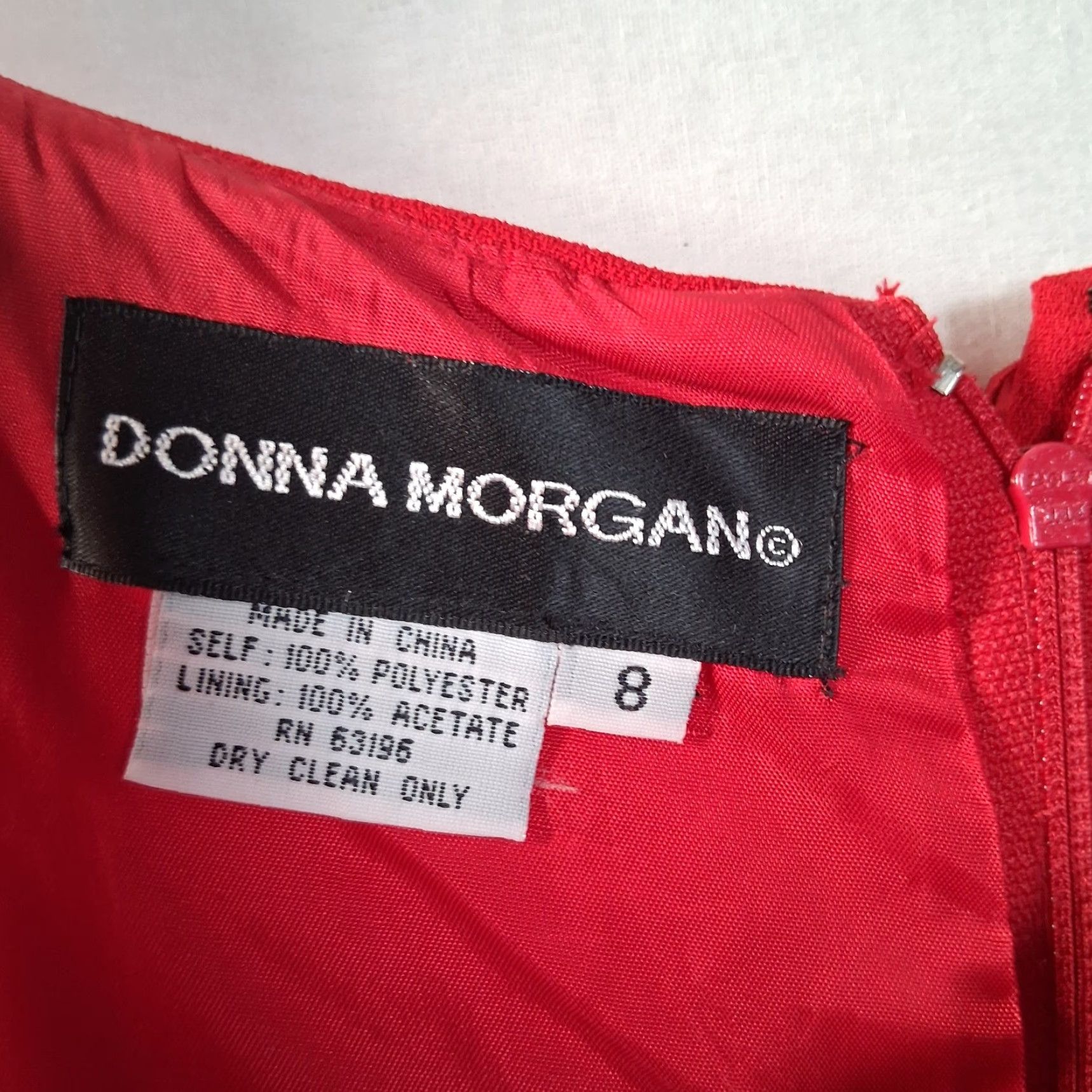 Donna Morgan VINTAGE Donna Morgan Evening Gown Dress Size 8 Red Sleeveless Long Beaded Dress Woman Size M / US 6-8 / IT 42-44 - 5 Thumbnail