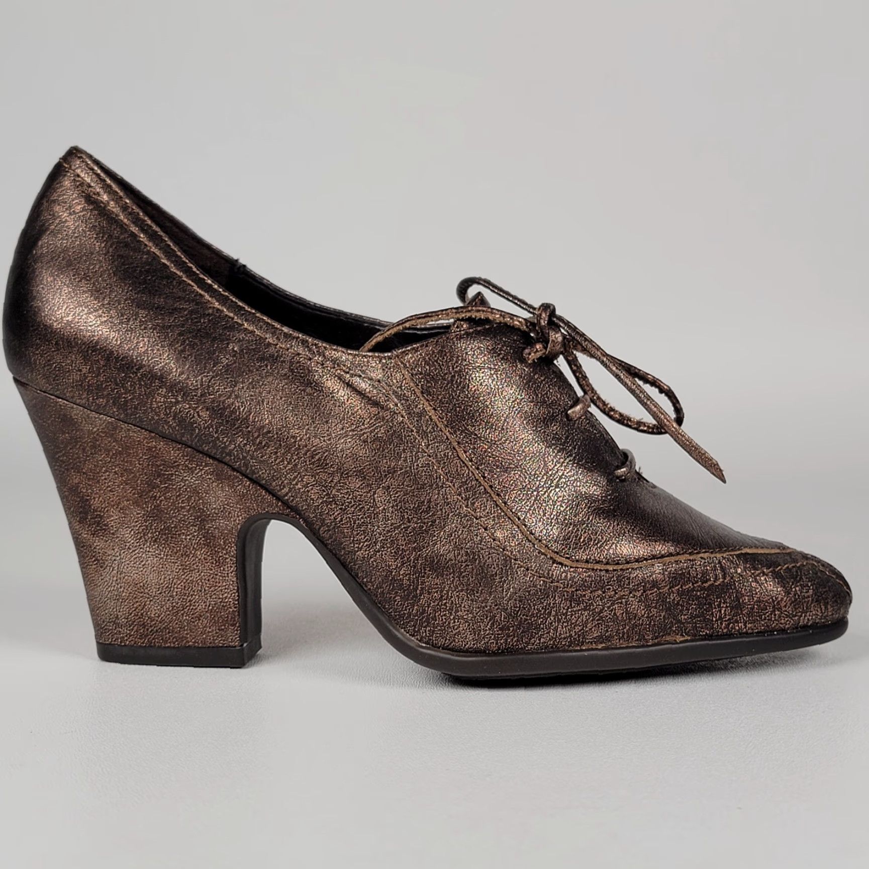 Vintage Aerosoles Veranda Women Brown Suede Lace Up High Block Heel 3.5" 6.5M Size US 7 / IT 37 - 4 Thumbnail