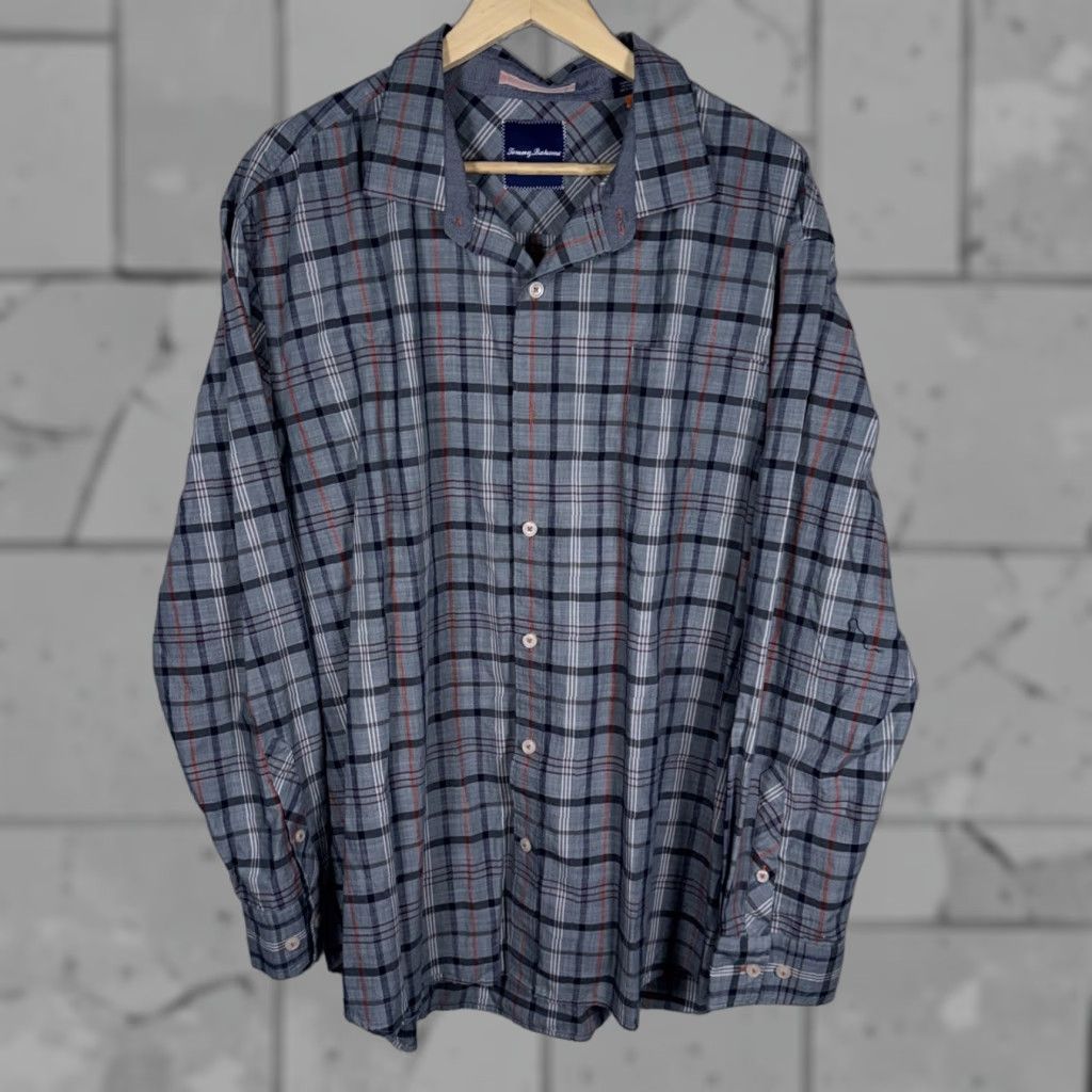Tommy Bahama Tommy Bahama Button-Up Shirt Mens XXL Blue Plaid Long Sleeve Regular Fit Shirt Size US XXL / EU 58 / 5 - 1 Thumbnail