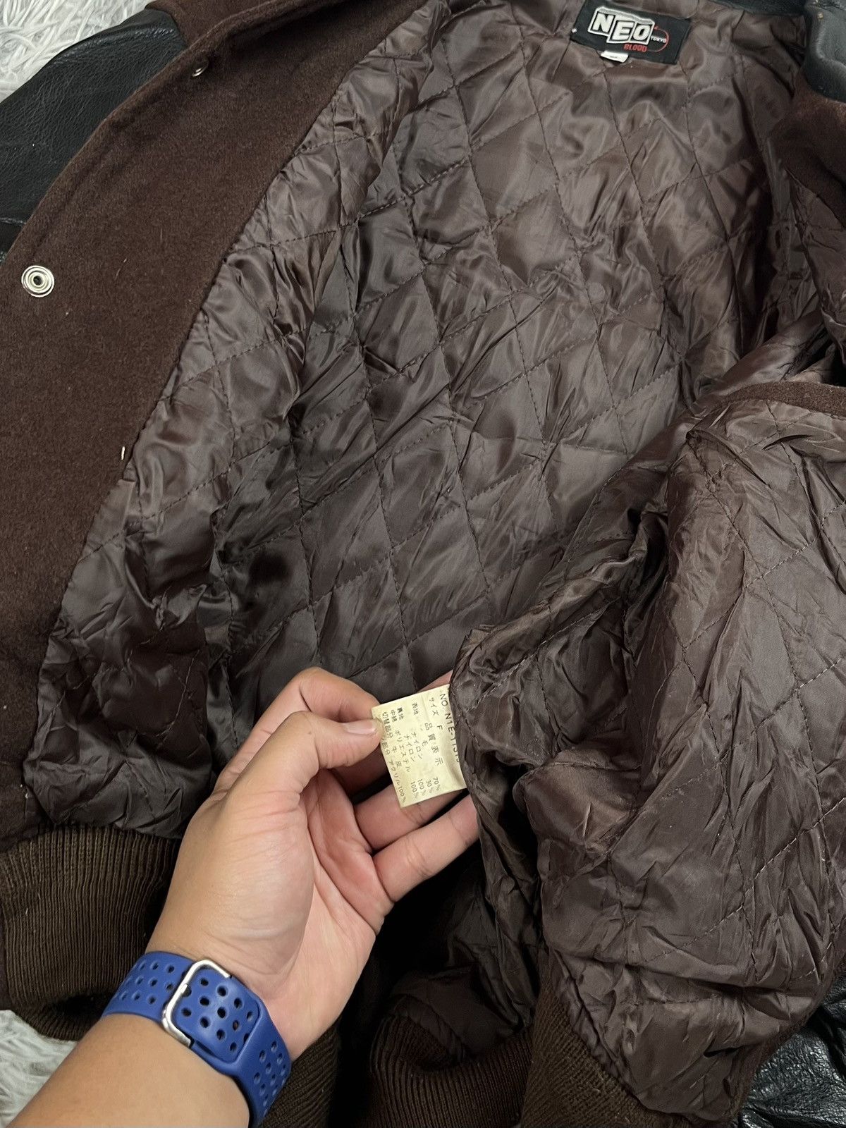 Japanese Brand Vintage Neo blood Wool and Leather Sleeve Varsity Jacket Size US M / EU 48-50 / 2 - 9 Thumbnail