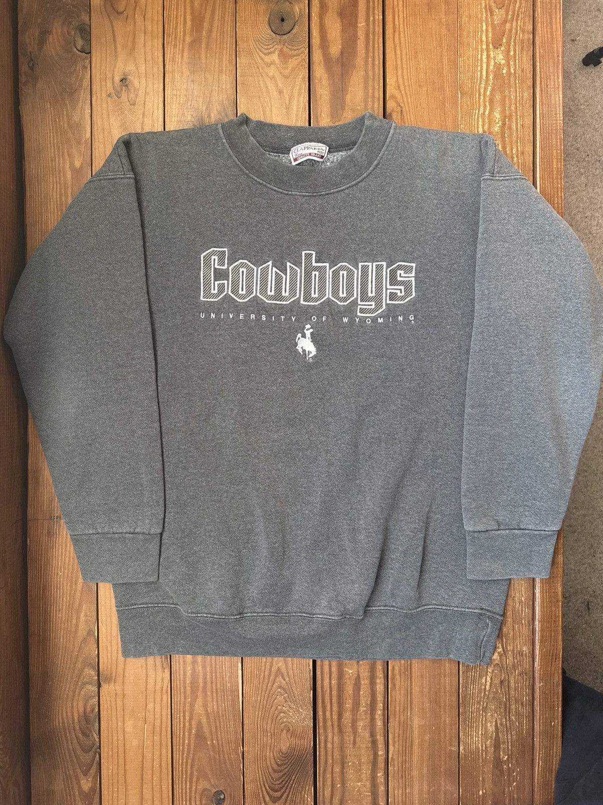 Vintage Vintage 90s University of Wyoming Cowboys Grey Sweatshirt Size US M / EU 48-50 / 2 - 1 Thumbnail