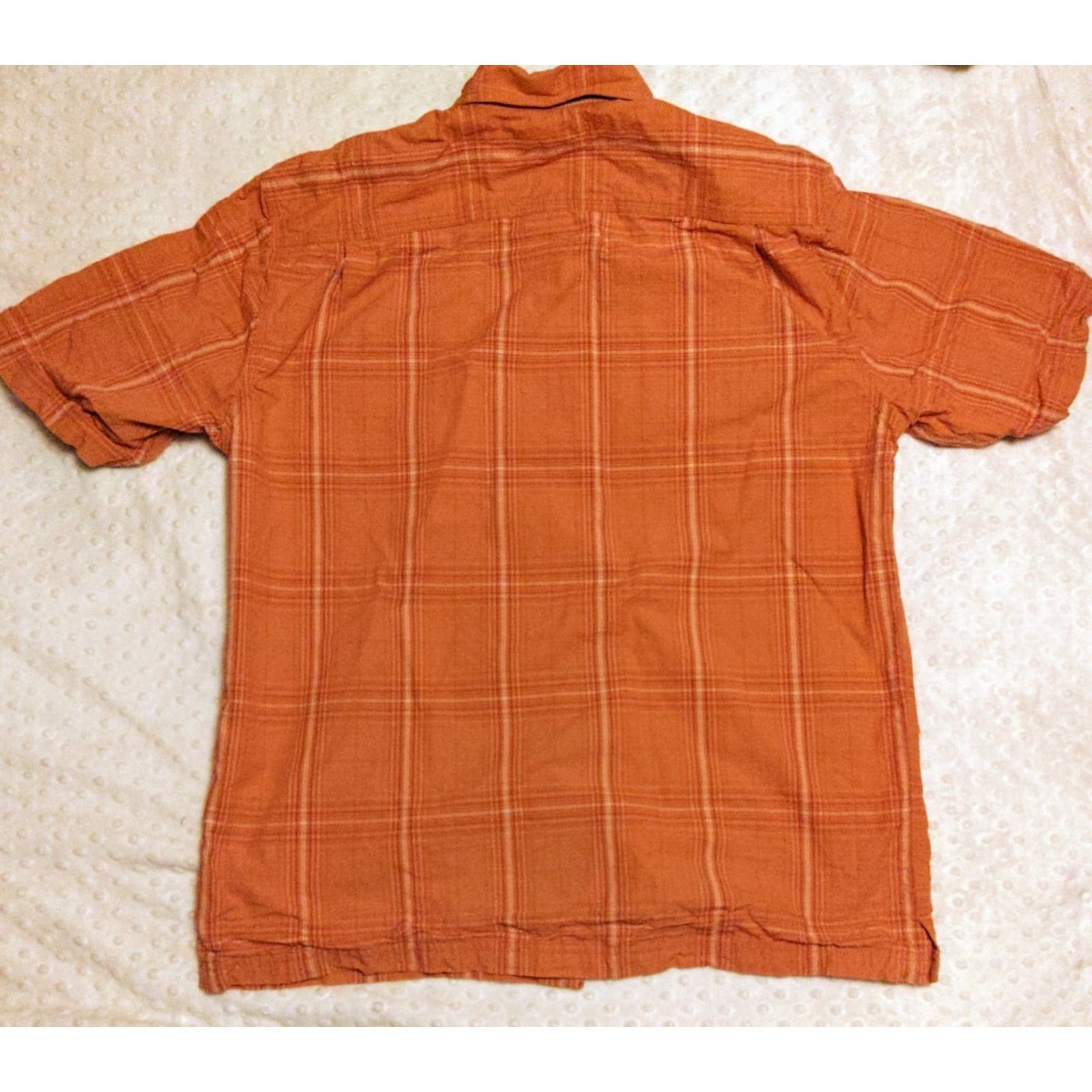 Carhartt CARHARTT Shirt Button-Up LT Orange Plaid Cotton Relaxed Fit Short Sleeve Mens Size US L / EU 52-54 / 3 - 5 Thumbnail