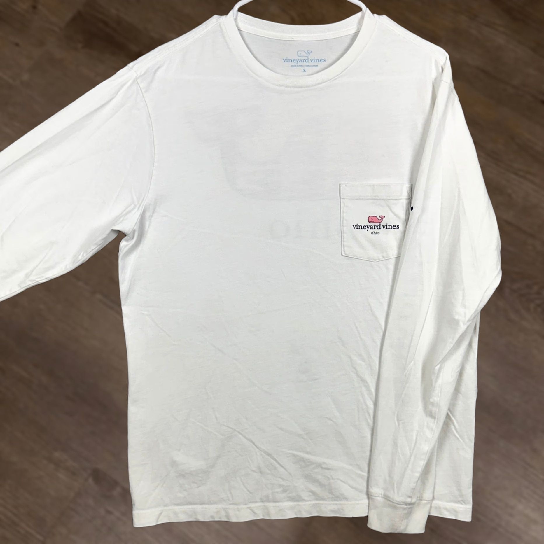 Vineyard Vines Vineyard Vines Ohio T-Shirt Long Sleeve White Crew Neck Pocket Graphic Whale Mens Small Size US S / EU 44-46 / 1 - 1 Thumbnail